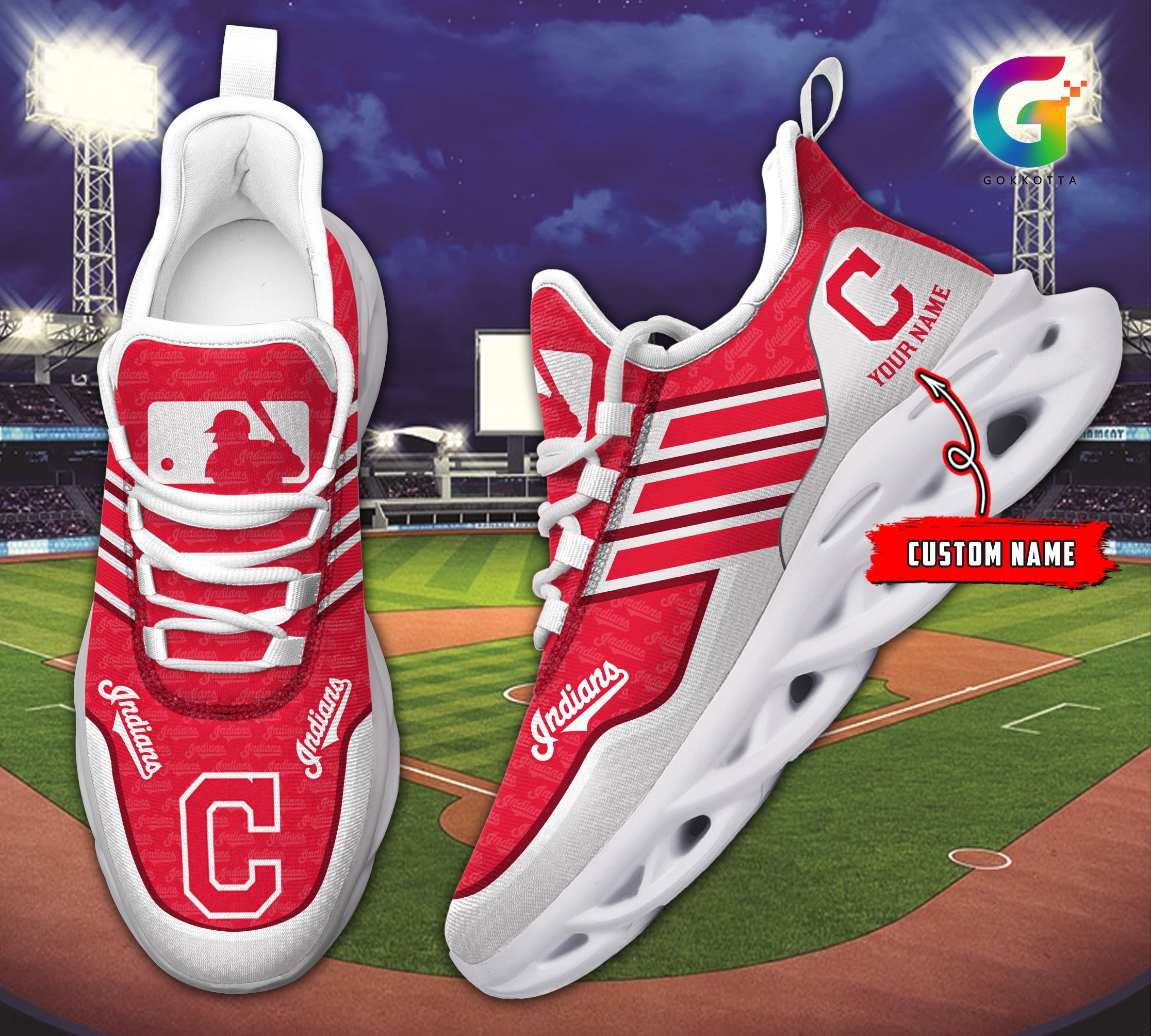 Ideafootwear Cleveland Indians NCAA Max Soul Shoes Sneakers For Men And Women