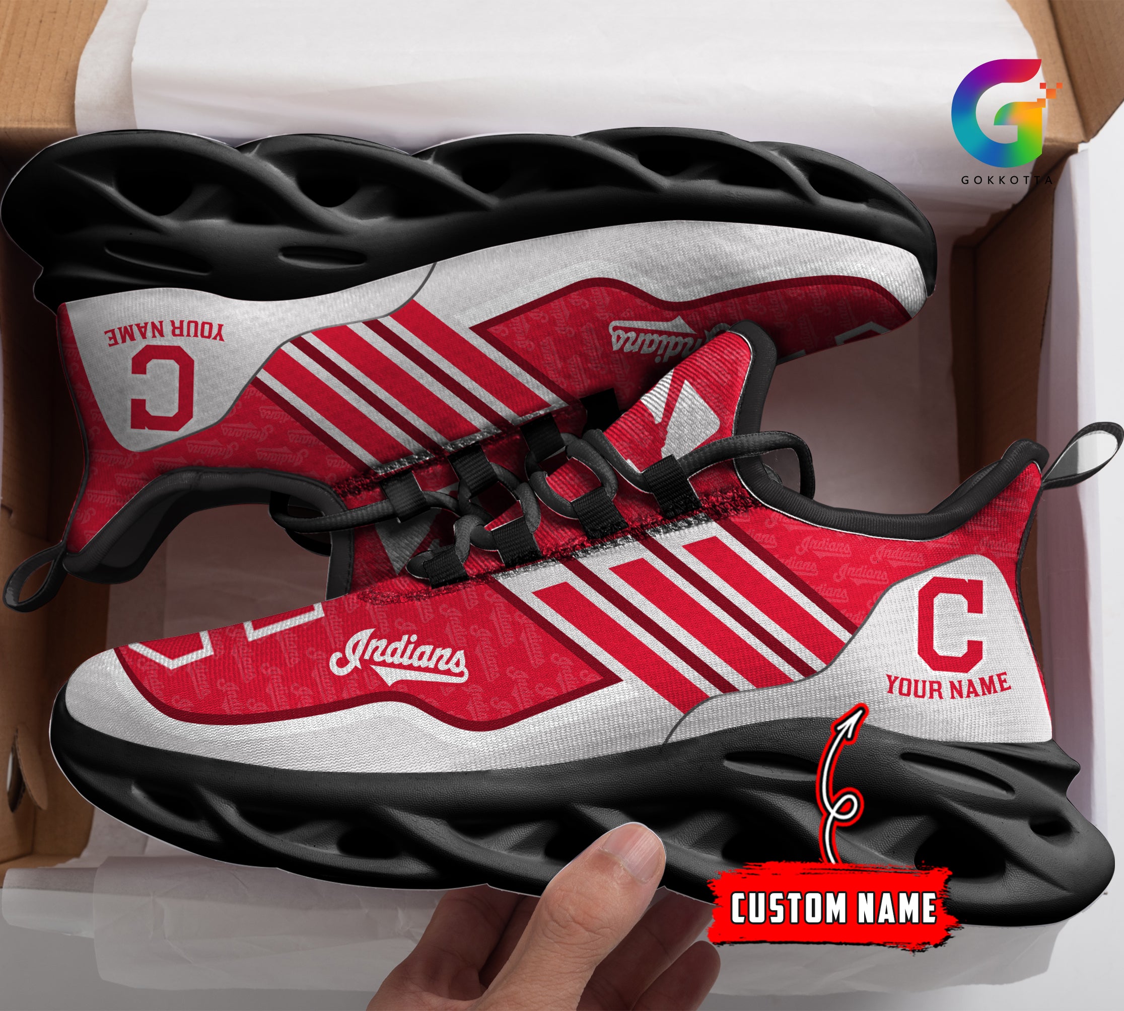 Ideafootwear Cleveland Indians NCAA Max Soul Shoes Sneakers For Men And Women
