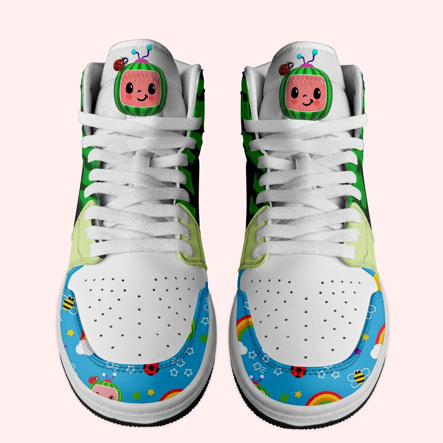 Ideafootwear Cocomelon AJ1 High Sneakers Shoes For Men And Women