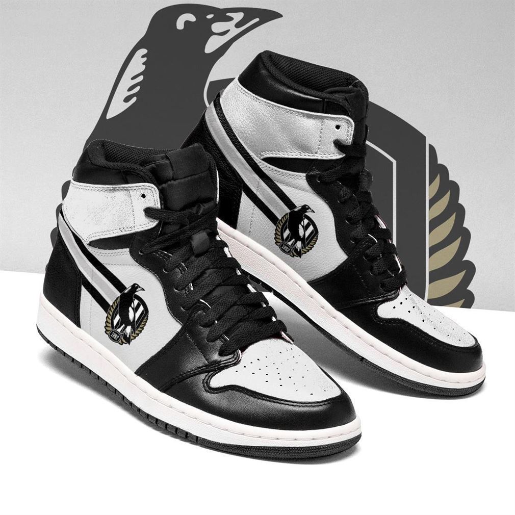 Ideafootwear Collingwood Magpies AFL AJ1 High Sneakers Shoes For Men And Women