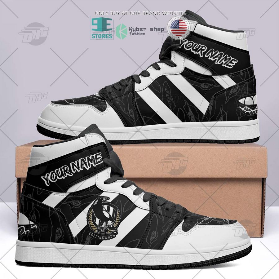 Ideafootwear Collingwood Magpies AFL AJ1 High Sneakers Shoes For Men And Women