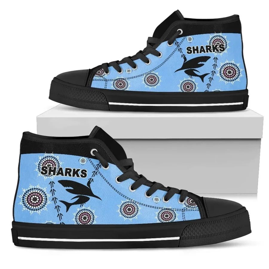 Ideafootwear Cronulla-Sutherland Sharks High Top Canvas Sneakers Shoes For Men And Women