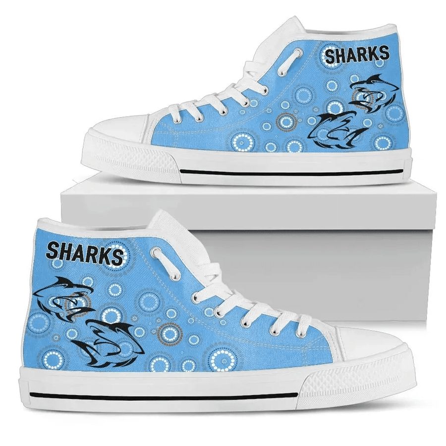 Ideafootwear Cronulla-Sutherland Sharks High Top Canvas Sneakers Shoes For Men And Women