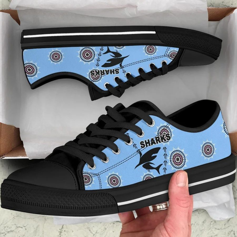 Ideafootwear Cronulla-Sutherland Sharks Low Top Canvas Sneakers Shoes For Men And Women