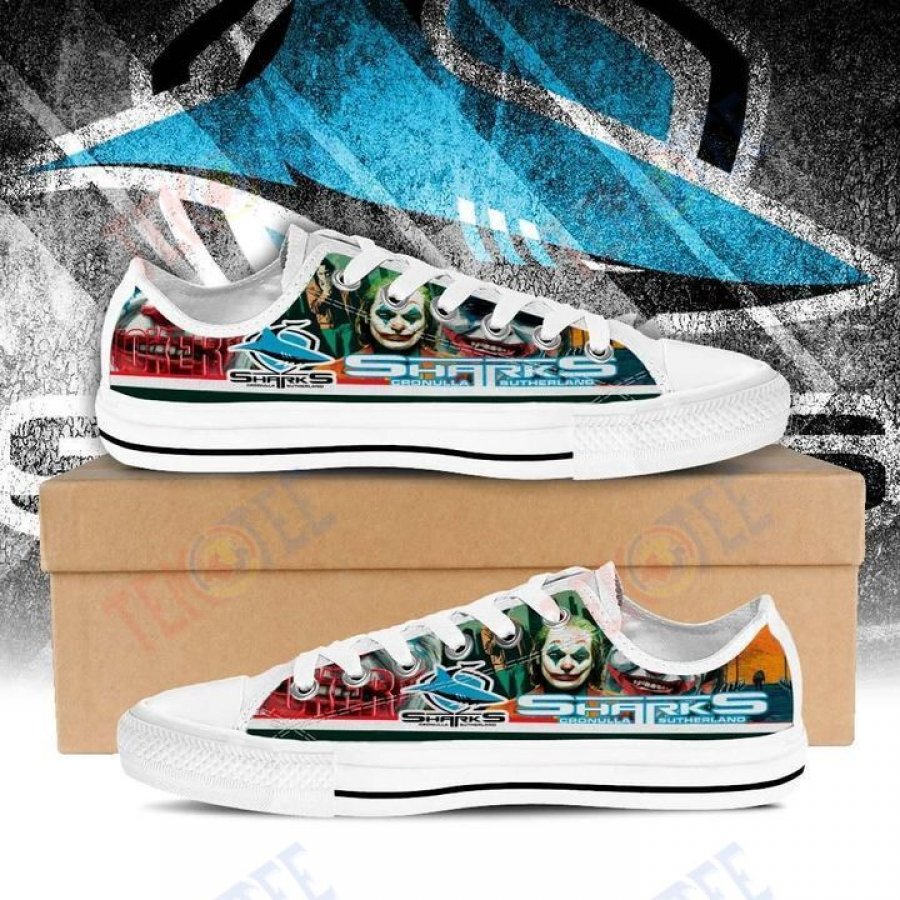 Ideafootwear Cronulla-Sutherland Sharks Low Top Canvas Sneakers Shoes For Men And Women