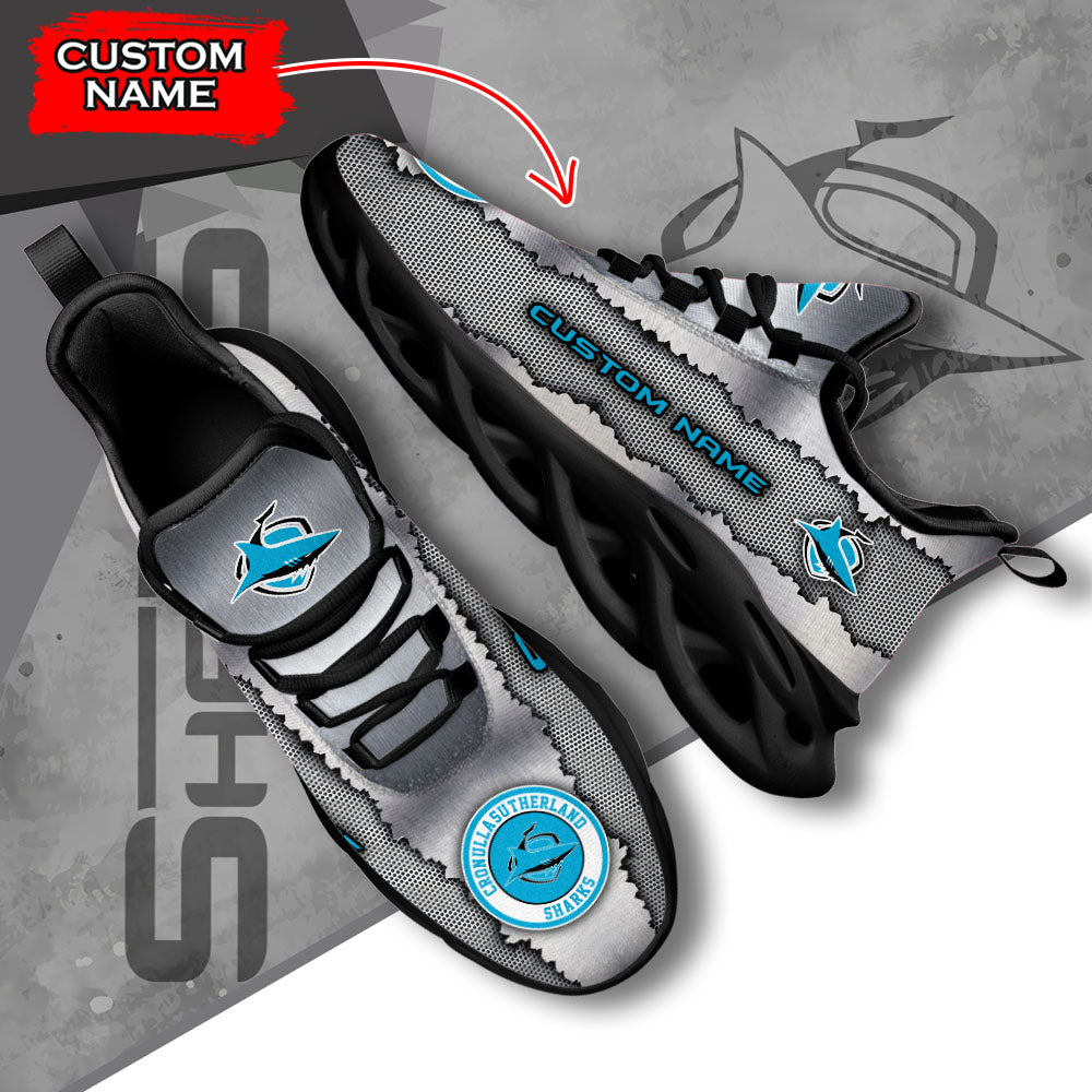 Ideafootwear Cronulla-Sutherland Sharks NRL Max Soul Shoes Sneakers For Men And Women
