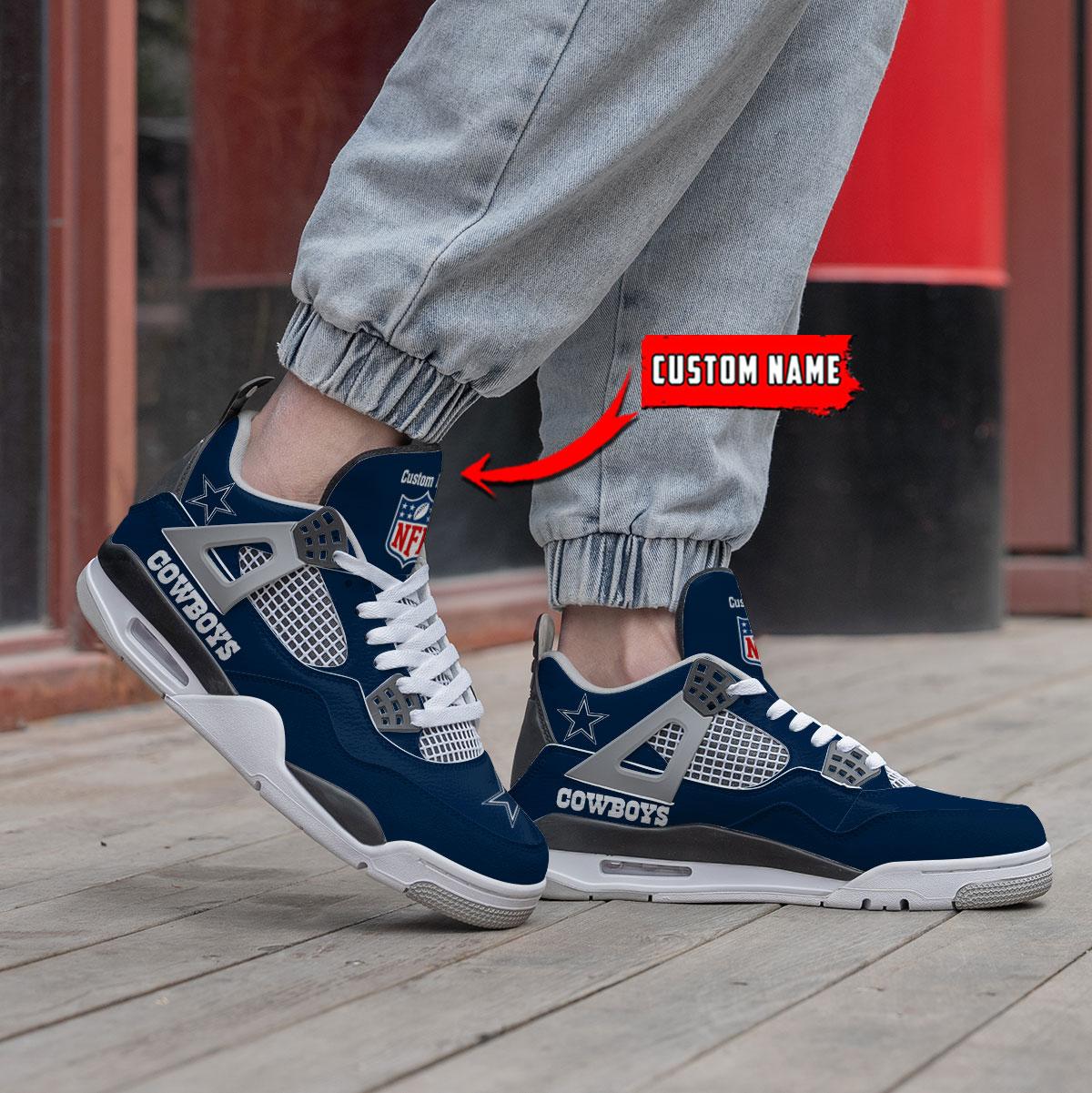 Ideafootwear Dallas Cowboys AJ4 Sneakers Shoes For Men And Women