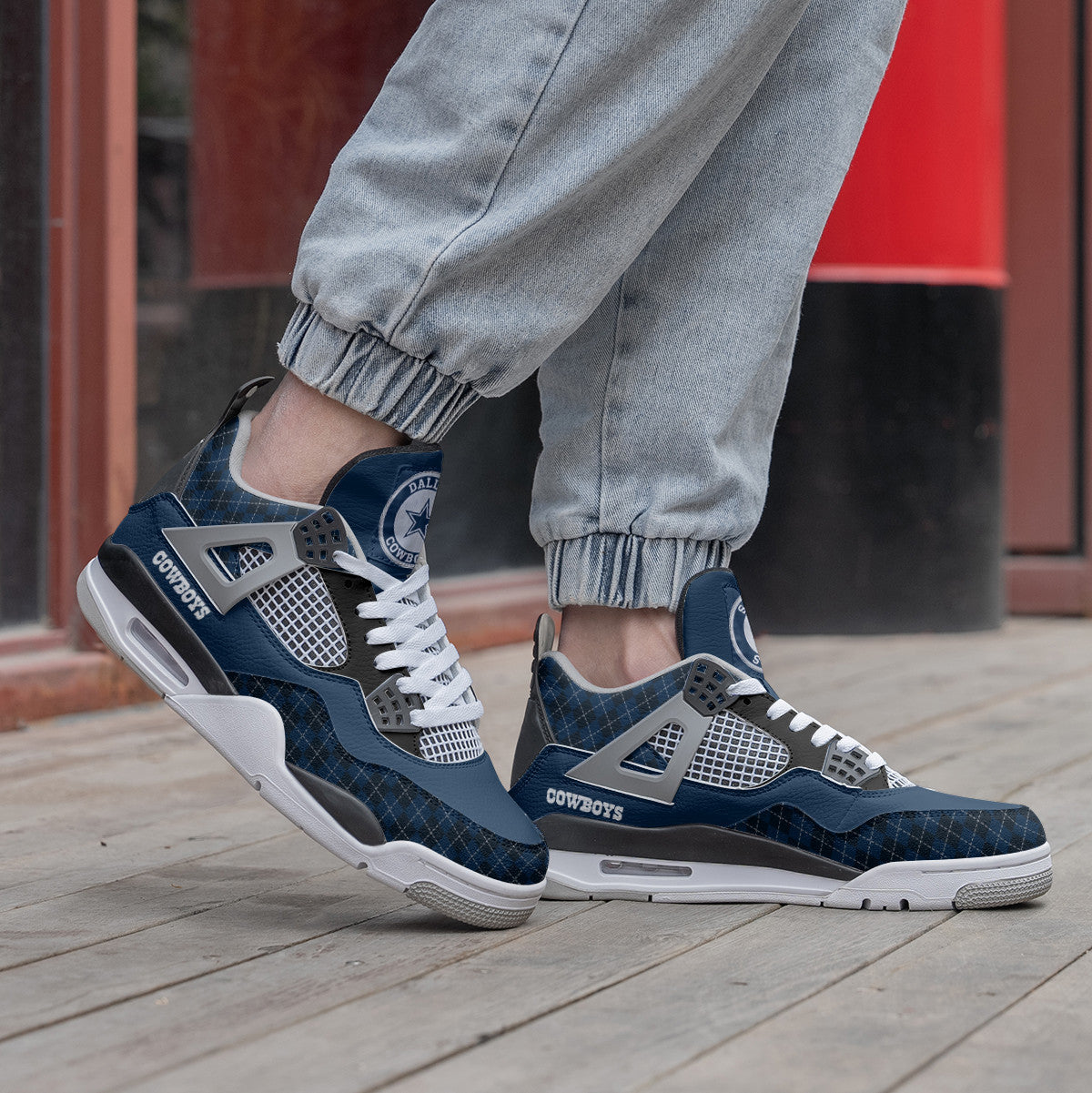 Ideafootwear Dallas Cowboys AJ4 Sneakers Shoes For Men And Women