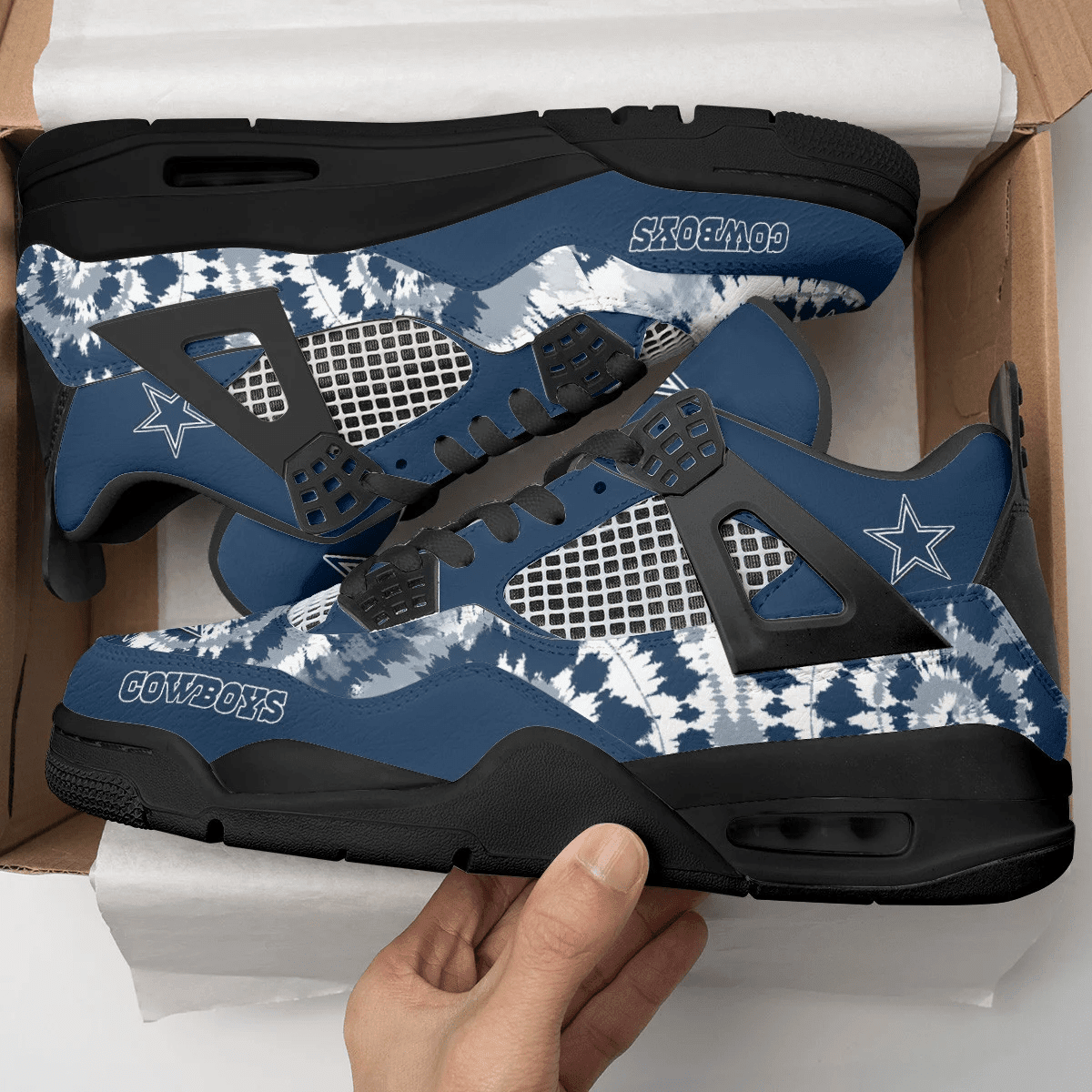 Ideafootwear Dallas Cowboys AJ4 Sneakers Shoes For Men And Women
