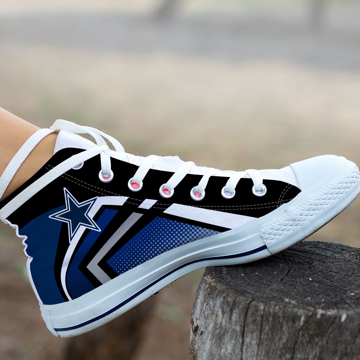 Ideafootwear Dallas Cowboys High Top Canvas Sneakers Shoes For Men And Women