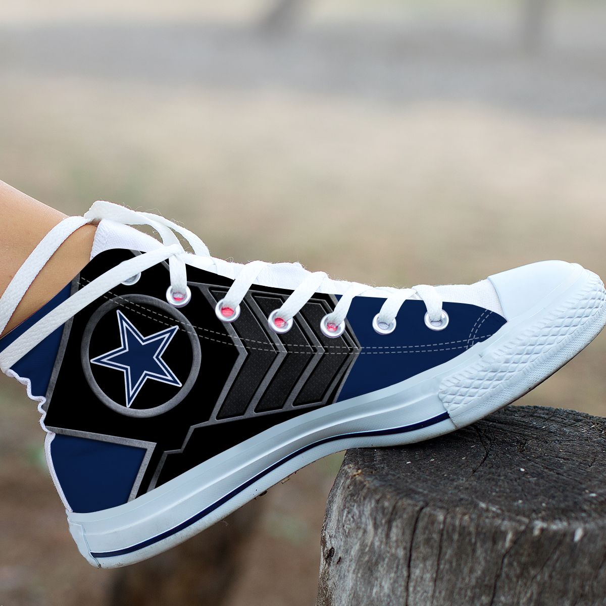 Ideafootwear Dallas Cowboys High Top Canvas Sneakers Shoes For Men And Women