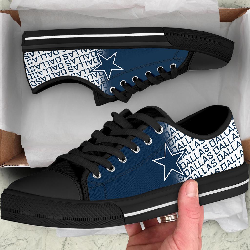 Ideafootwear Dallas Cowboys Low Top Canvas Sneakers Shoes For Men And Women