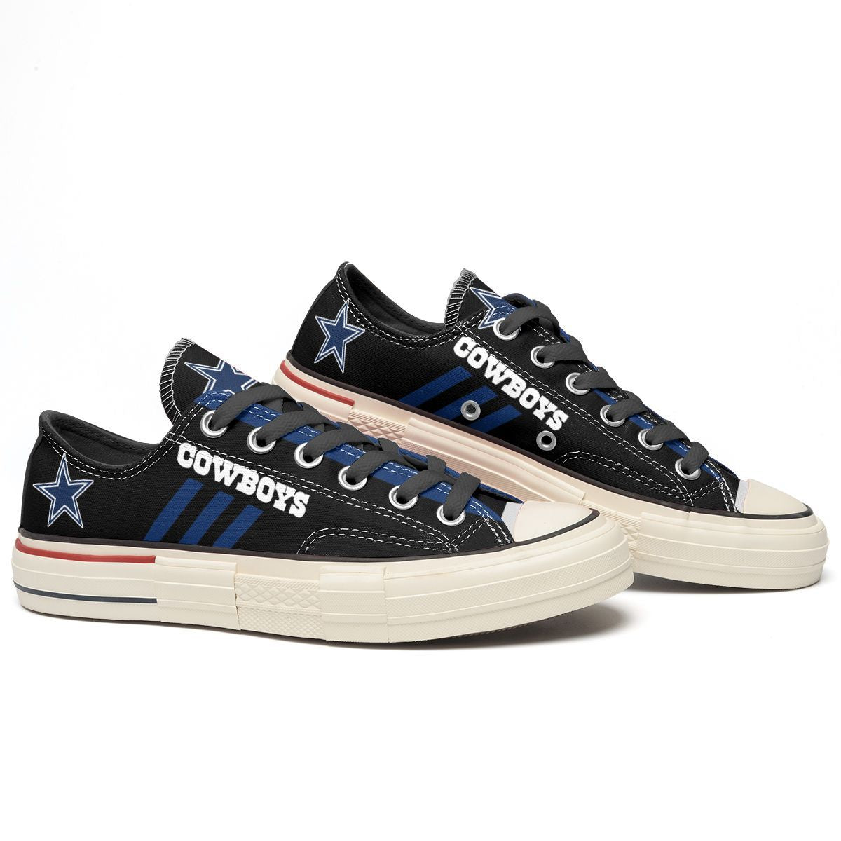 Ideafootwear Dallas Cowboys Low Top Canvas Sneakers Shoes For Men And Women