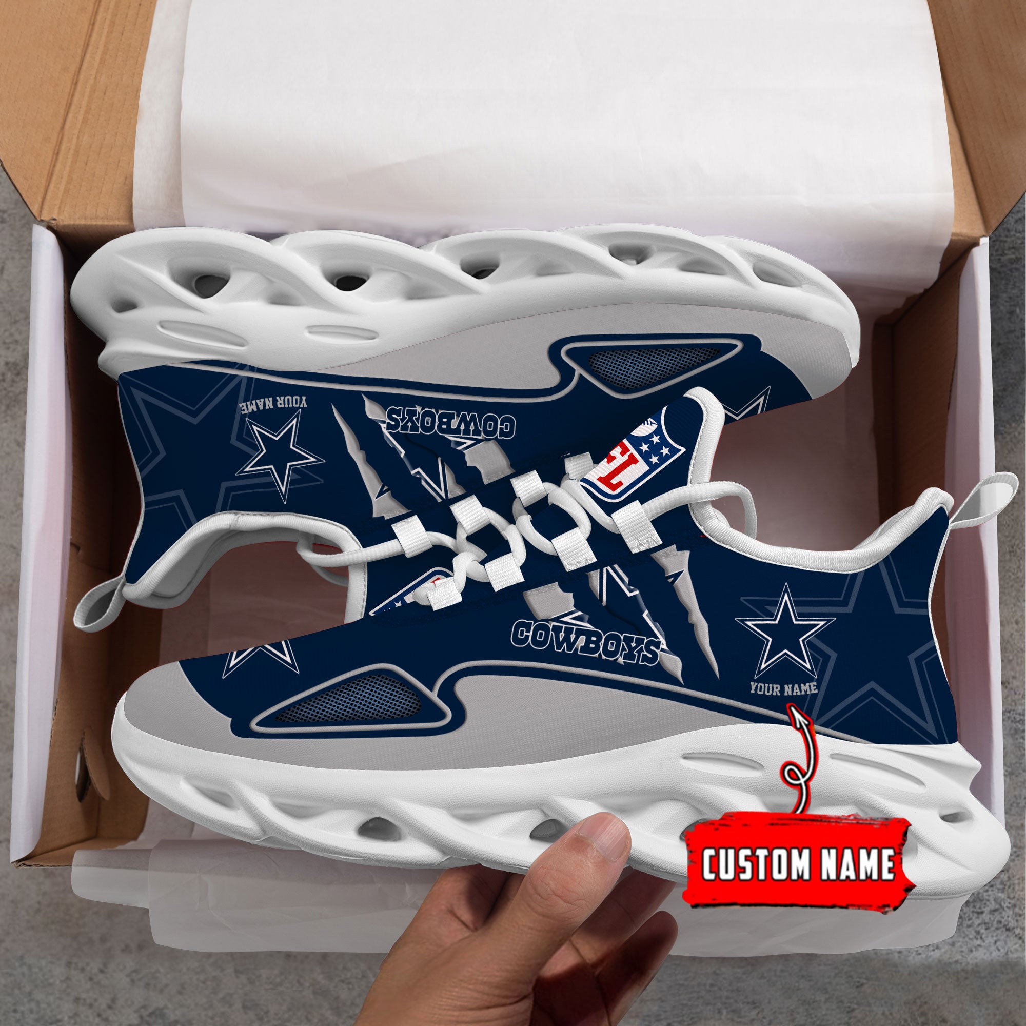 Ideafootwear Dallas Cowboys Max Soul Shoes Sneakers For Men And Women