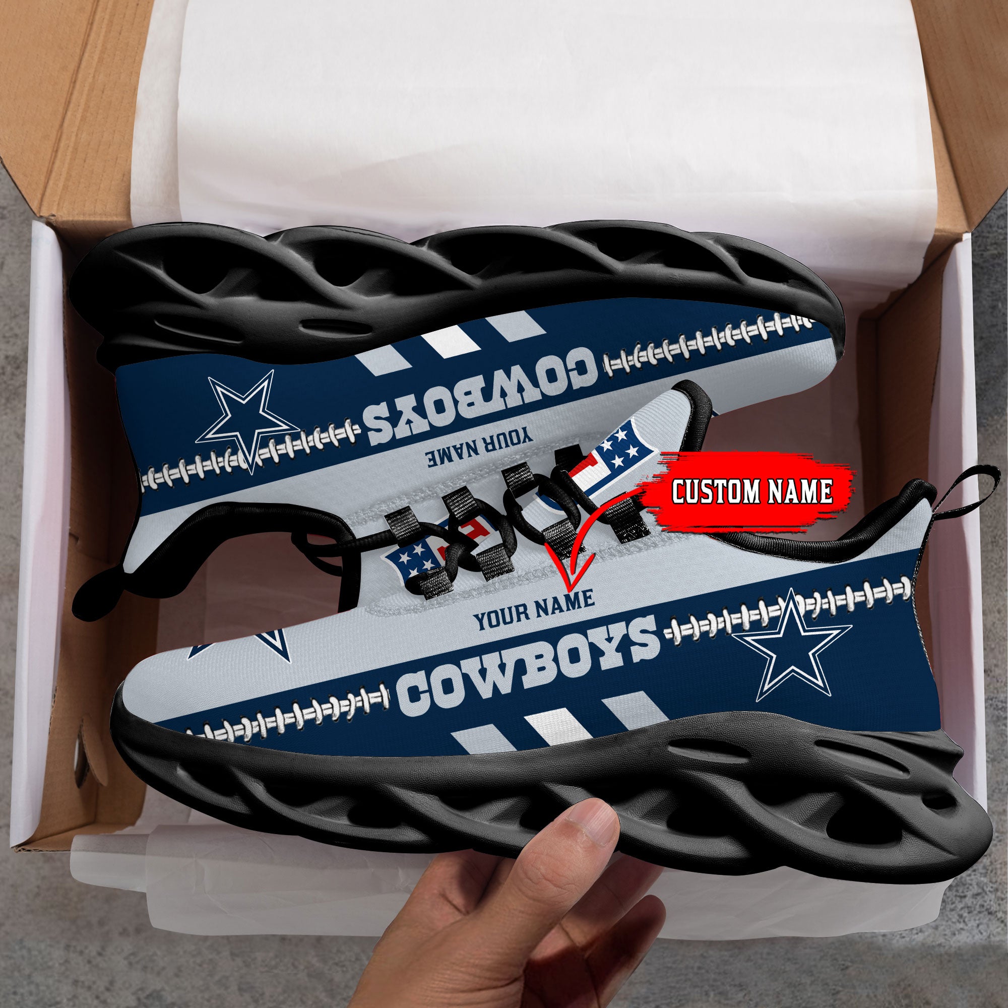 Ideafootwear Dallas Cowboys Max Soul Shoes Sneakers For Men And Women