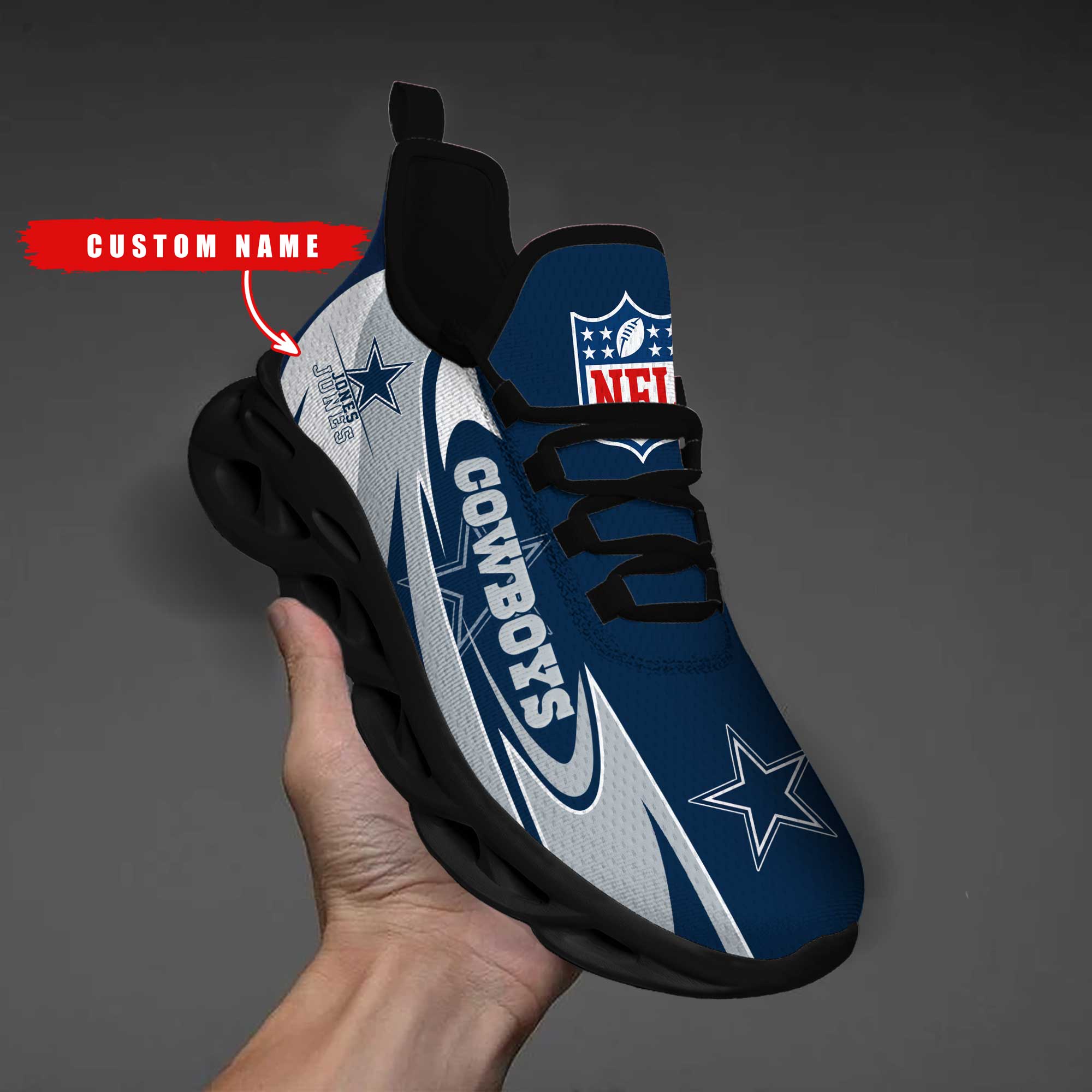 Ideafootwear Dallas Cowboys Max Soul Shoes Sneakers For Men And Women