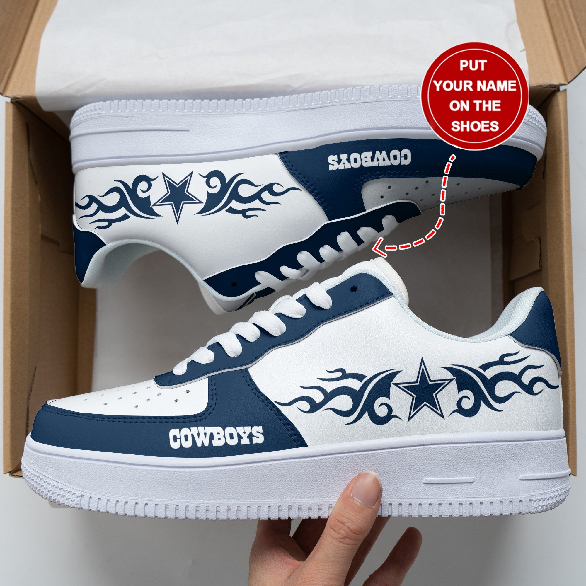 Ideafootwear Dallas Cowboys NFL Air Low-Top Sneakers Shoes For Men And Women