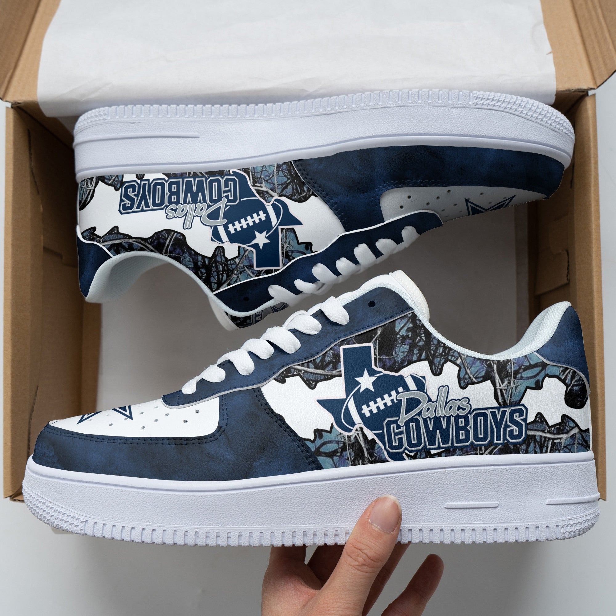 Ideafootwear Dallas Cowboys NFL Air Low-Top Sneakers Shoes For Men And Women