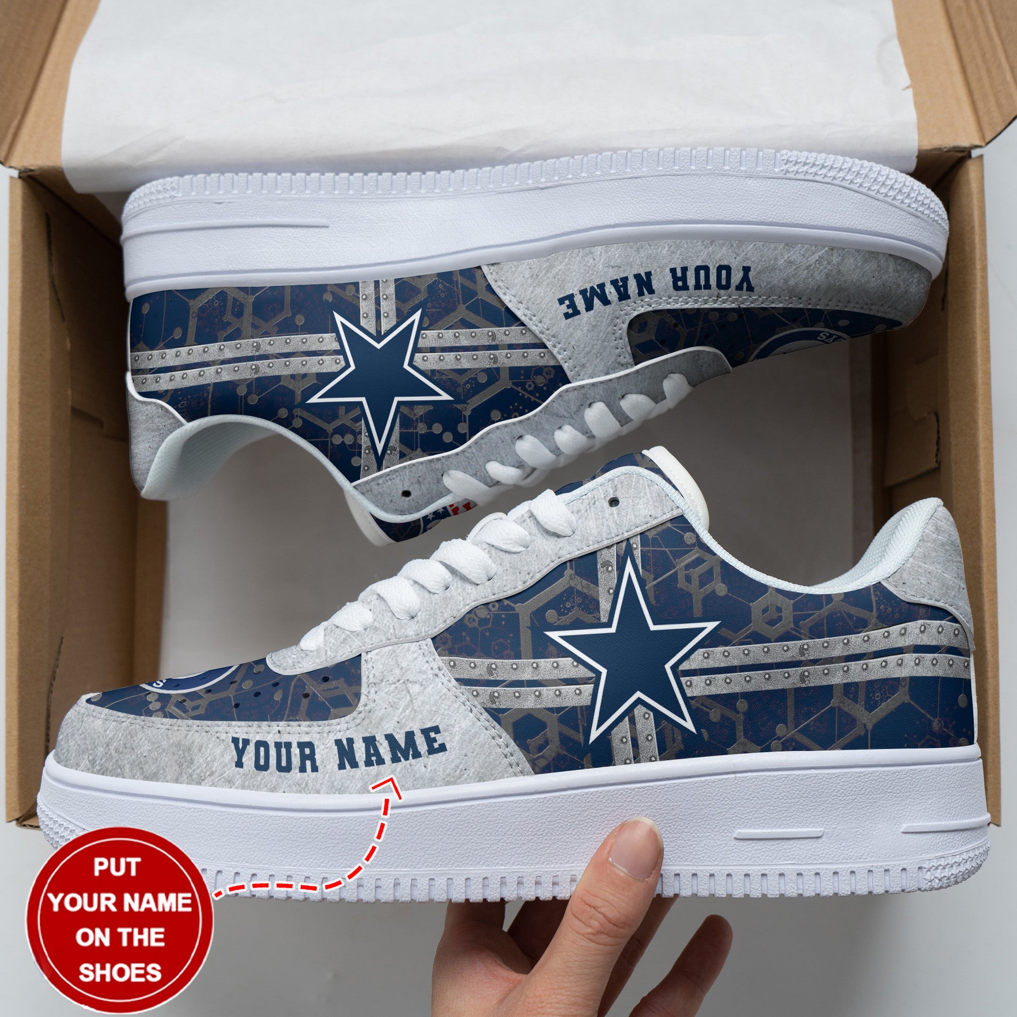 Ideafootwear Dallas Cowboys NFL Air Low-Top Sneakers Shoes For Men And Women