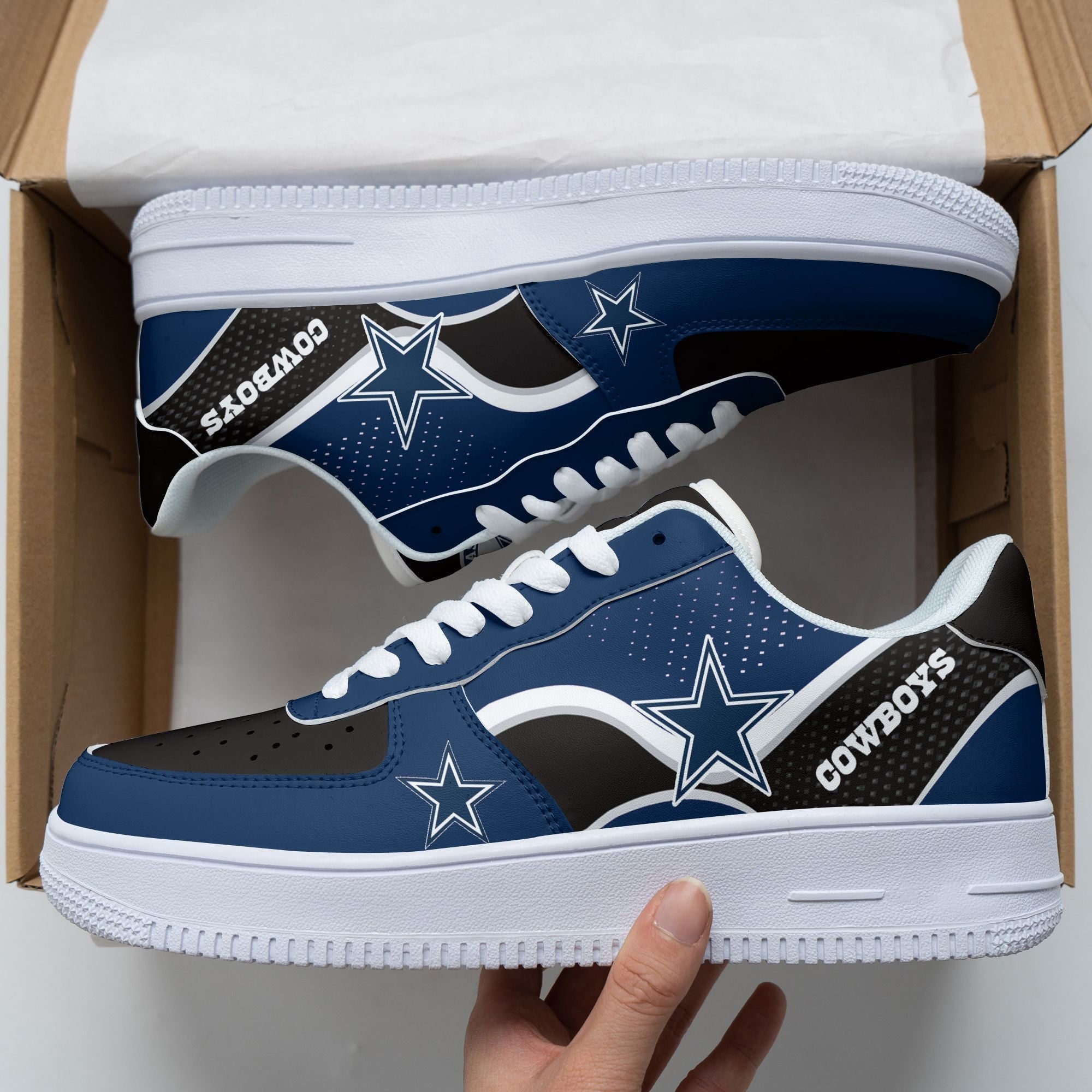 Ideafootwear Dallas Cowboys NFL Air Low-Top Sneakers Shoes For Men And Women