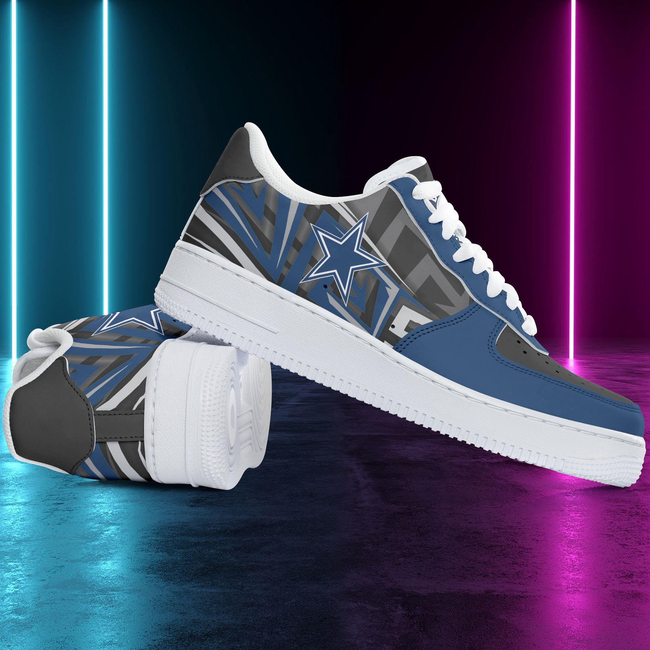Ideafootwear Dallas Cowboys NFL Air Low-Top Sneakers Shoes For Men And Women