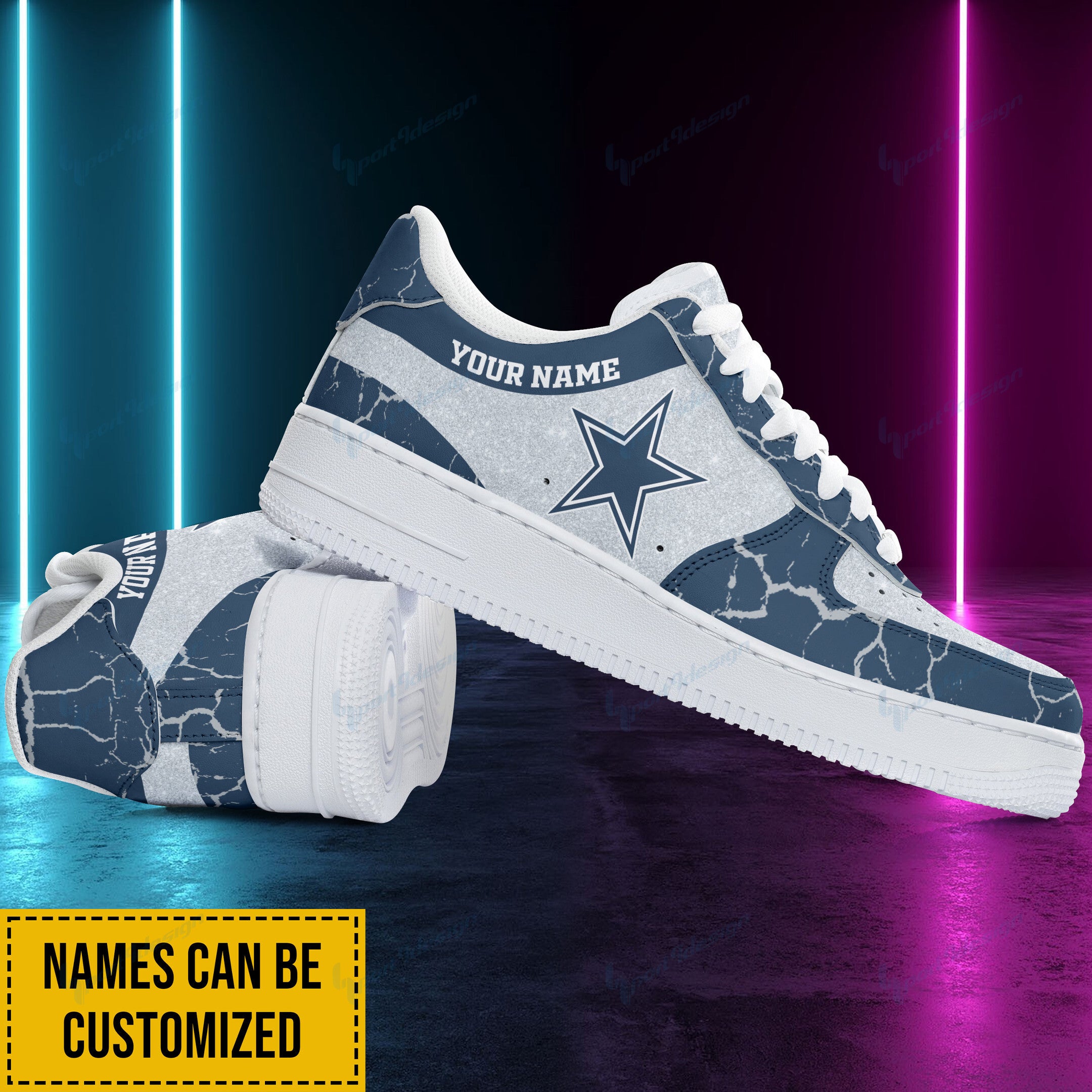 Ideafootwear Dallas Cowboys NFL Air Low-Top Sneakers Shoes For Men And Women