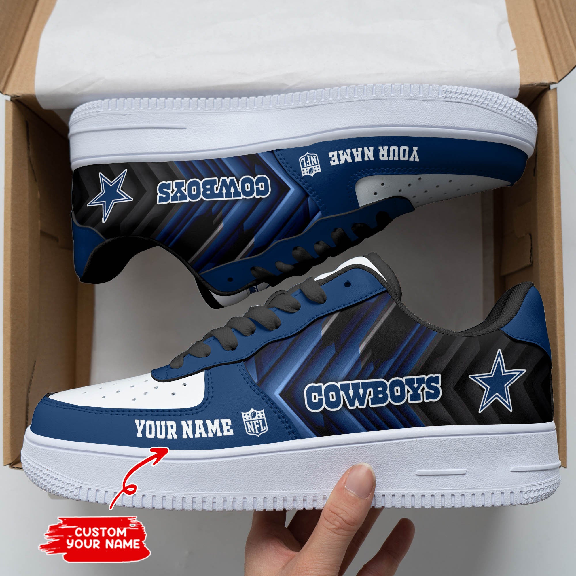Ideafootwear Dallas Cowboys NFL Air Low-Top Sneakers Shoes For Men And Women