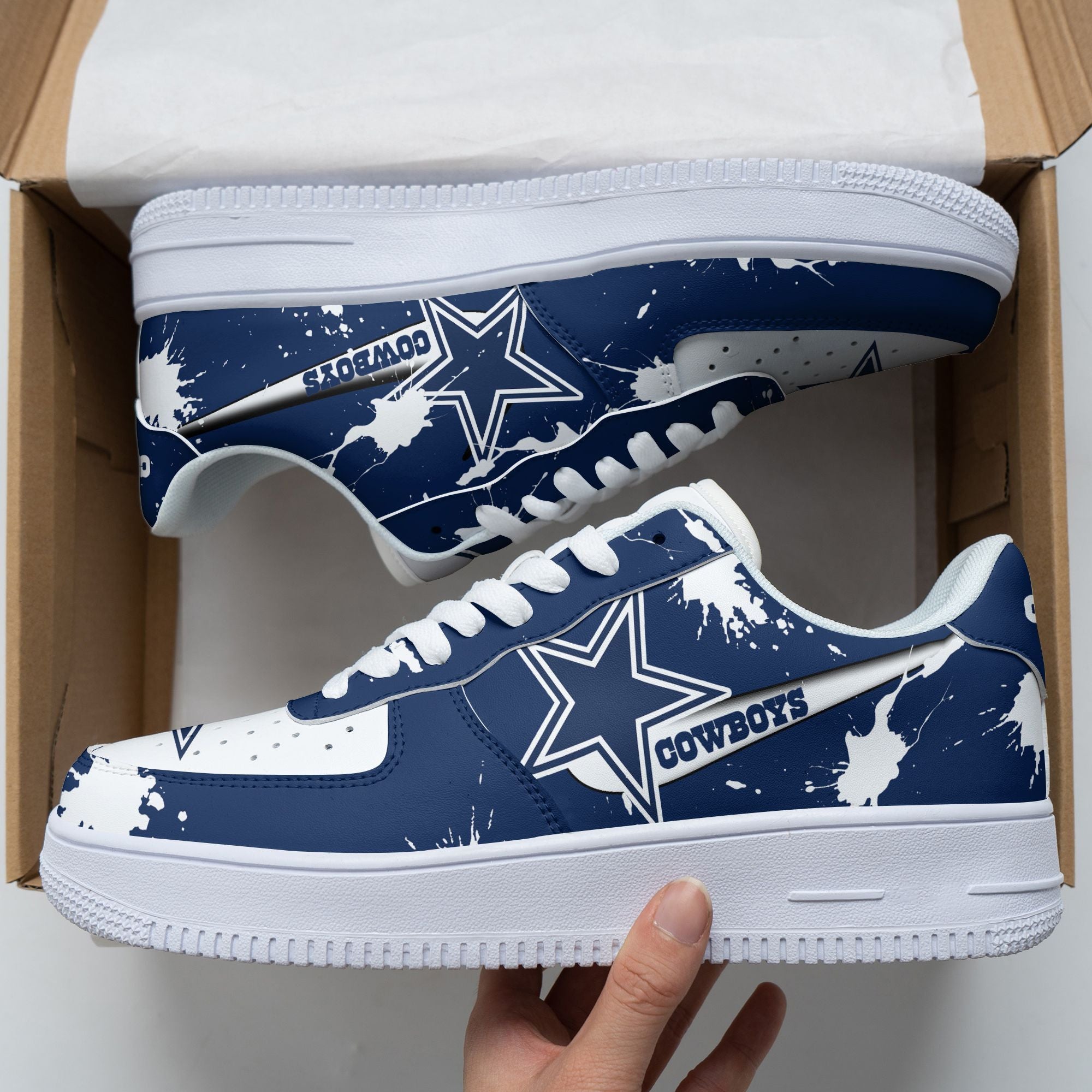 Ideafootwear Dallas Cowboys NFL Air Low-Top Sneakers Shoes For Men And Women
