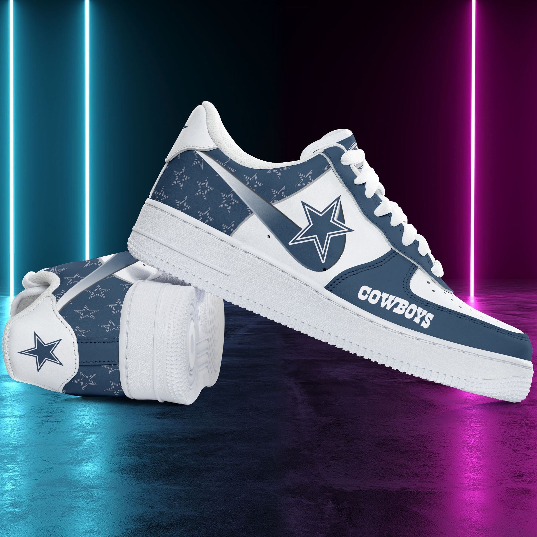 Ideafootwear Dallas Cowboys NFL Air Low-Top Sneakers Shoes For Men And Women