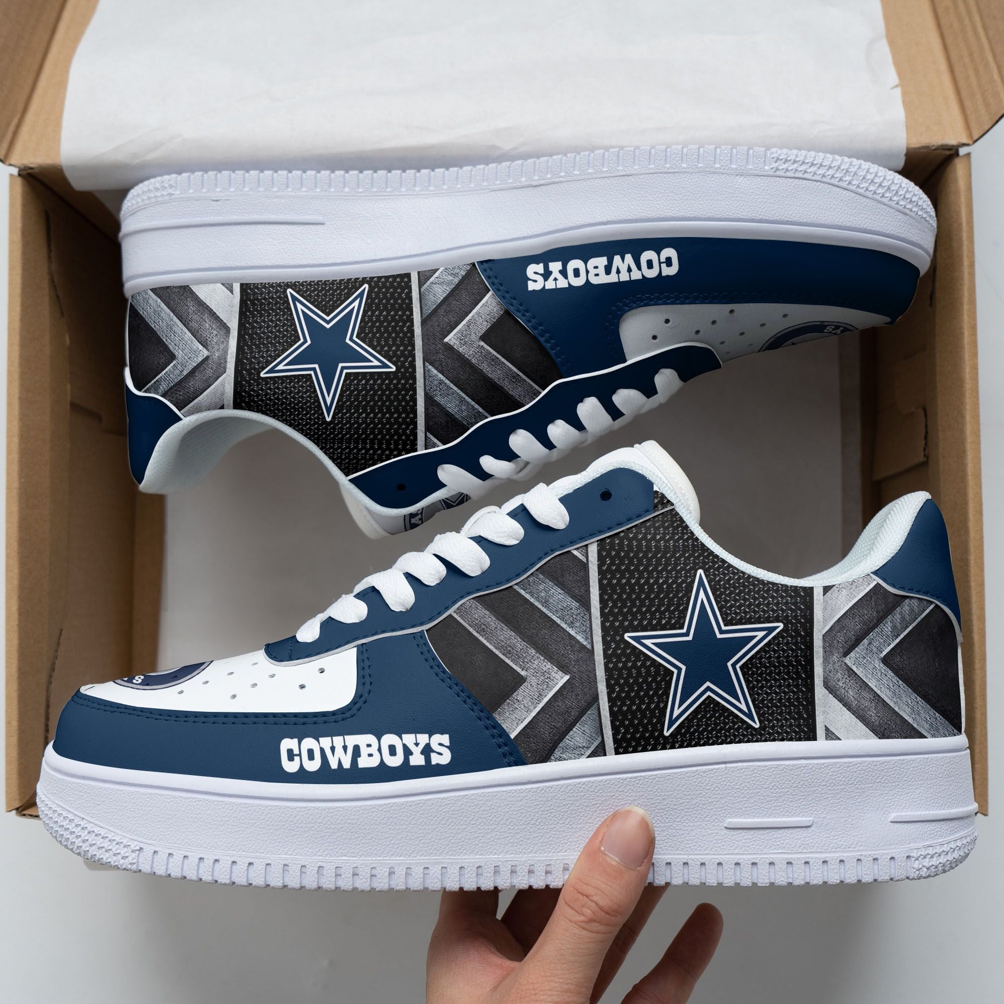 Ideafootwear Dallas Cowboys NFL Air Low-Top Sneakers Shoes For Men And Women