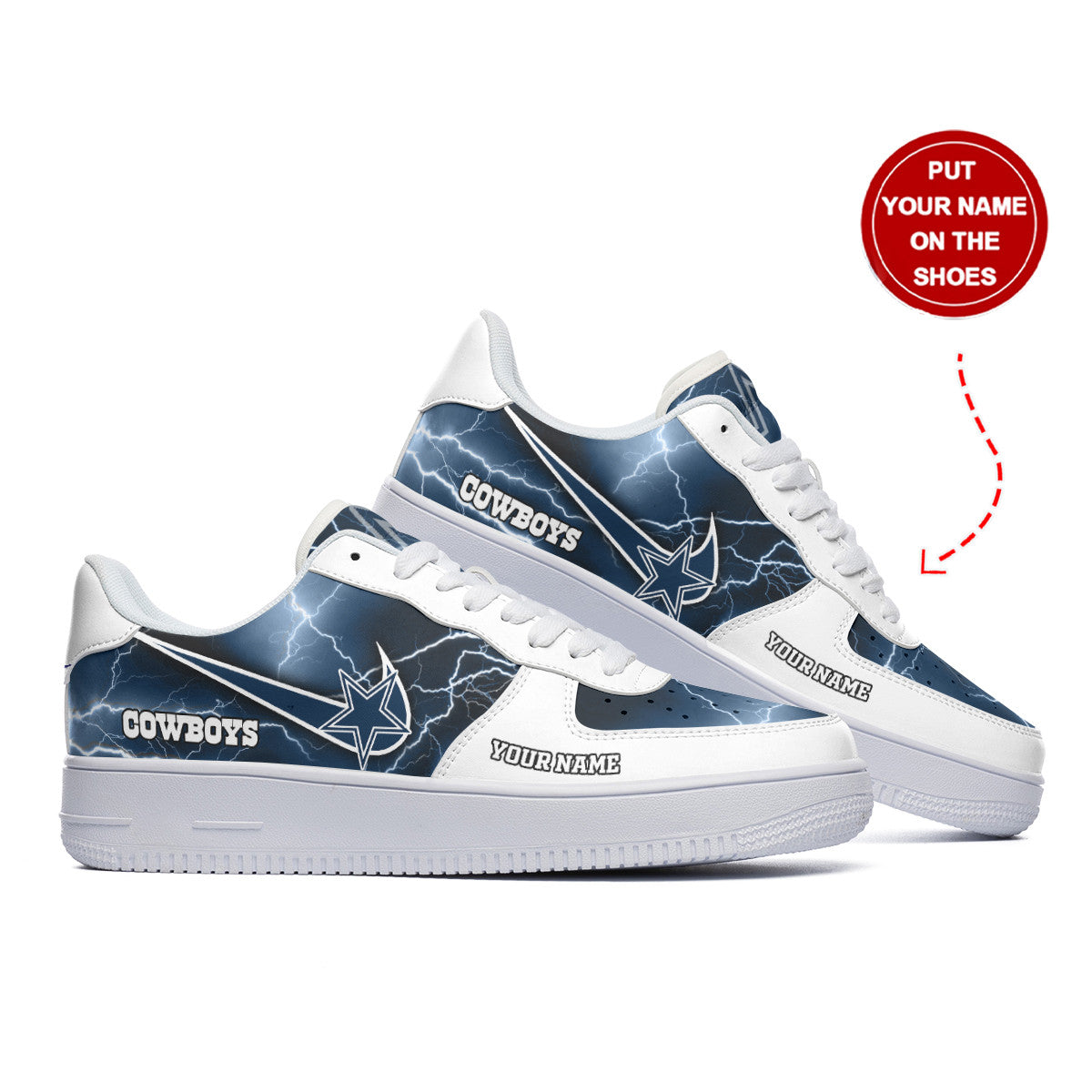 Ideafootwear Dallas Cowboys NFL Air Low-Top Sneakers Shoes For Men And Women