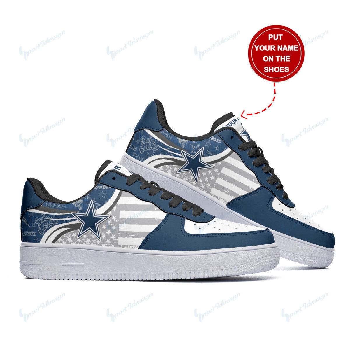 Ideafootwear Dallas Cowboys NFL Air Low-Top Sneakers Shoes For Men And Women