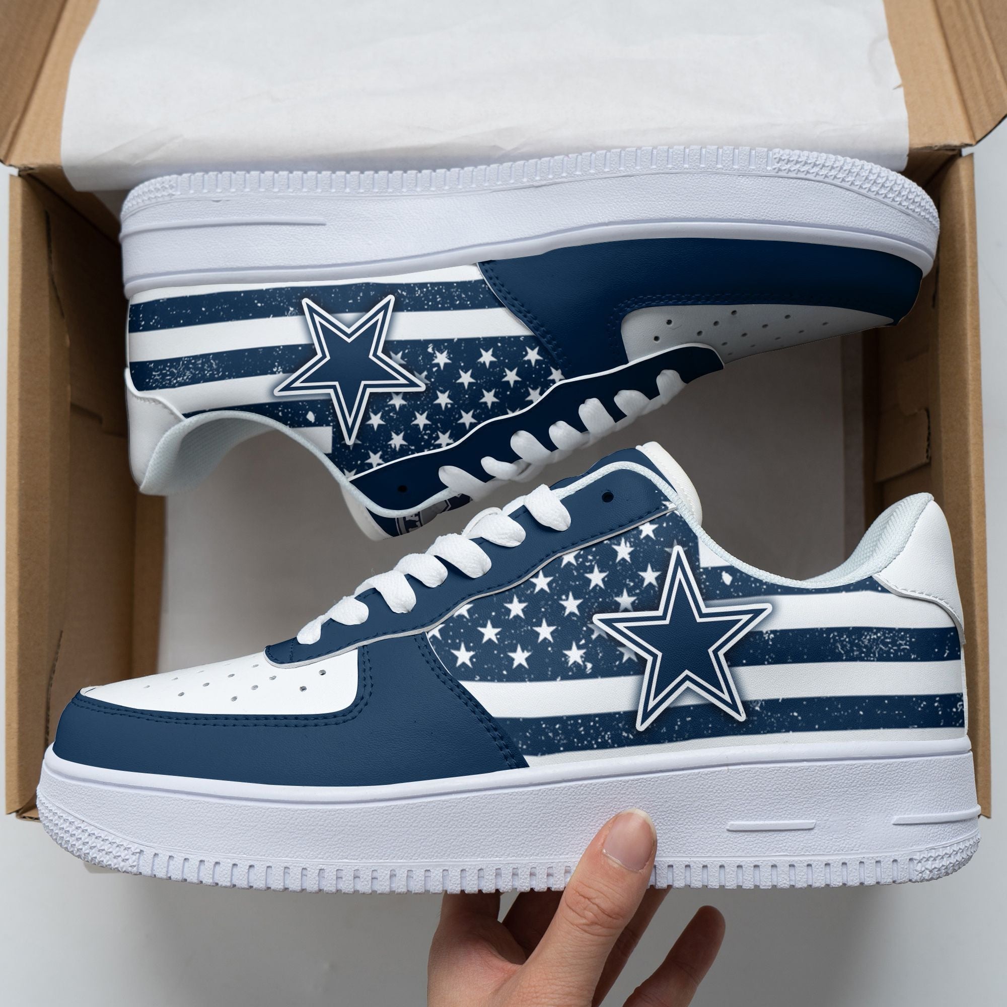 Ideafootwear Dallas Cowboys NFL Air Low-Top Sneakers Shoes For Men And Women