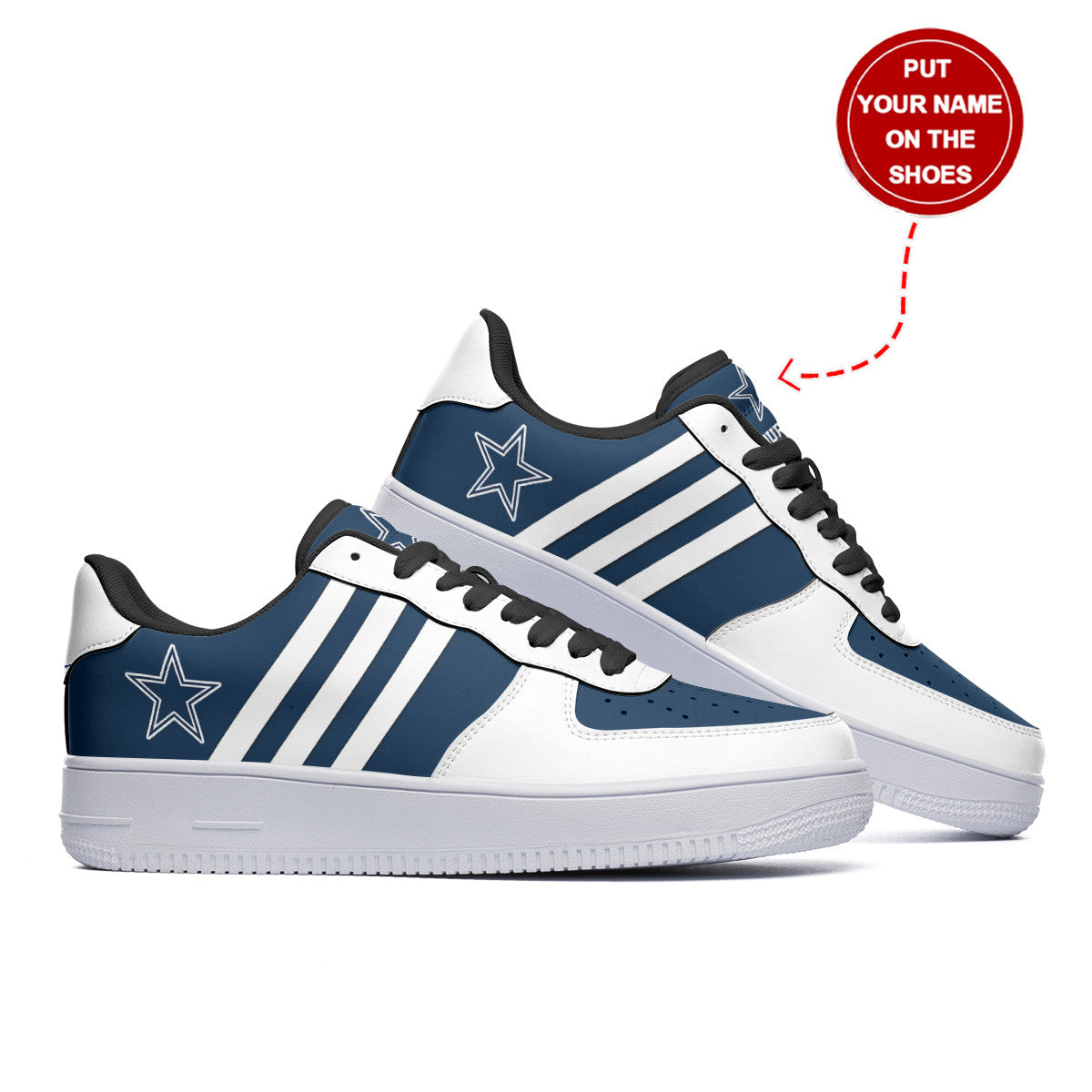Ideafootwear Dallas Cowboys NFL Air Low-Top Sneakers Shoes For Men And Women