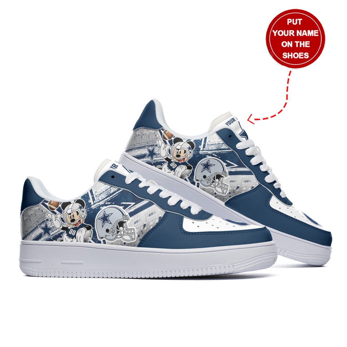 Ideafootwear Dallas Cowboys NFL Air Low-Top Sneakers Shoes For Men And Women