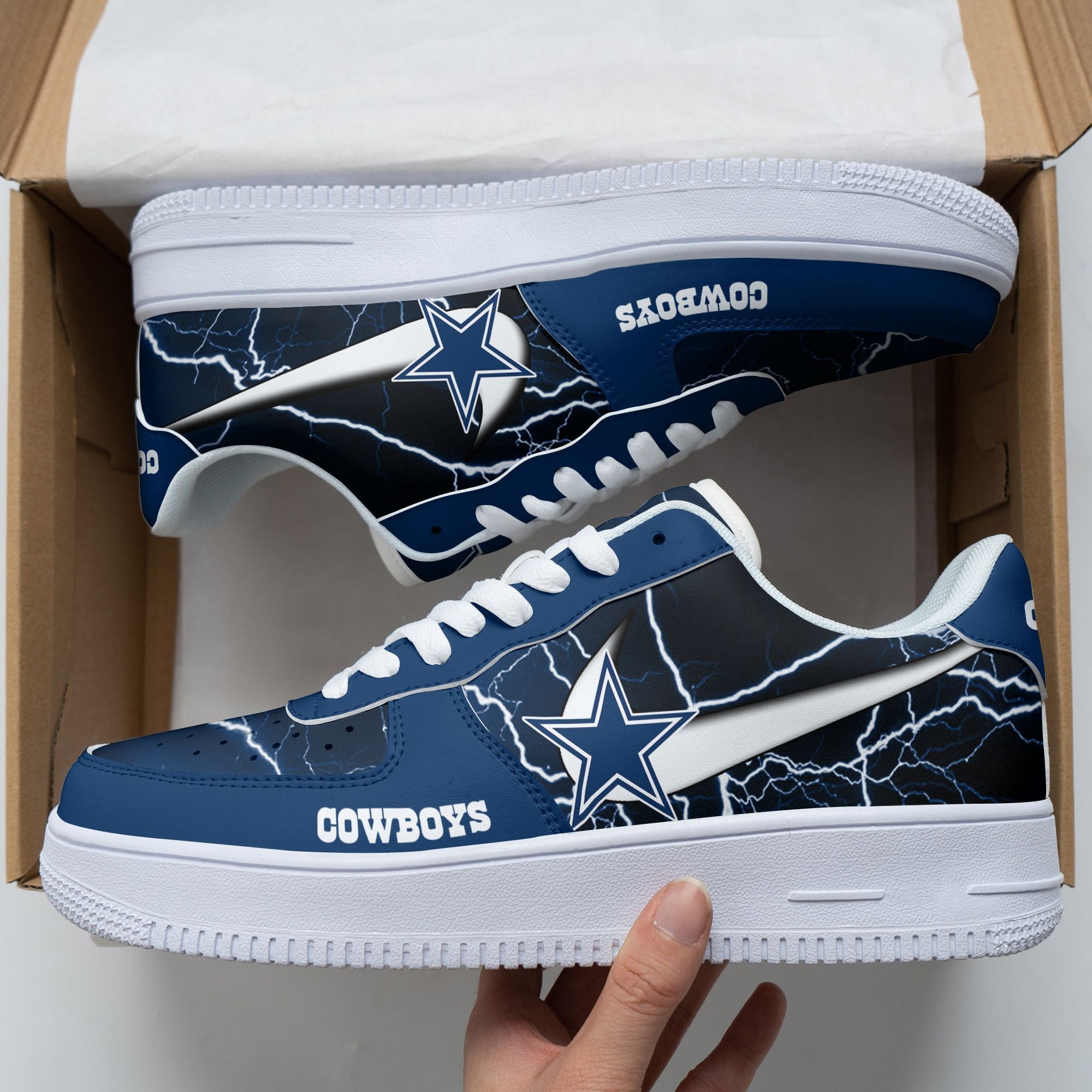 Ideafootwear Dallas Cowboys NFL Air Low-Top Sneakers Shoes For Men And Women