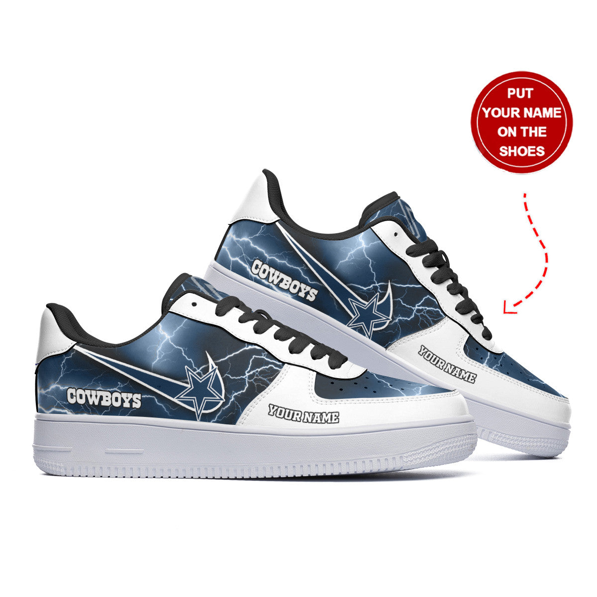 Ideafootwear Dallas Cowboys NFL Air Low-Top Sneakers Shoes For Men And Women