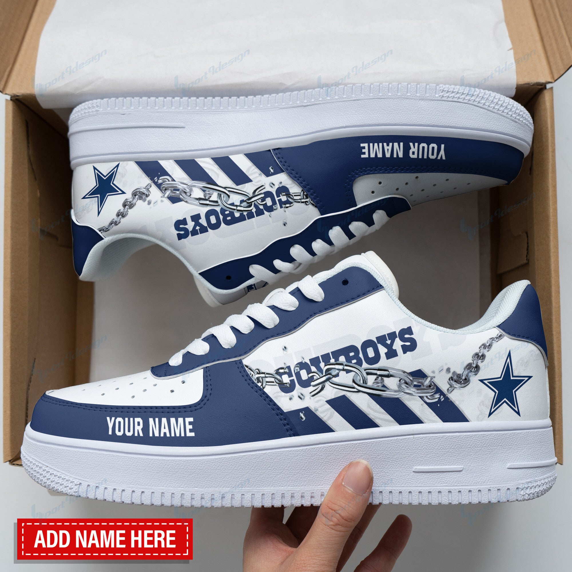 Ideafootwear Dallas Cowboys NFL Air Low-Top Sneakers Shoes For Men And Women