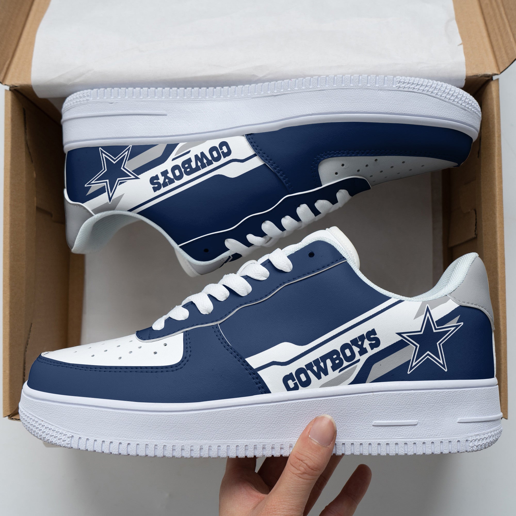 Ideafootwear Dallas Cowboys NFL Air Low-Top Sneakers Shoes For Men And Women