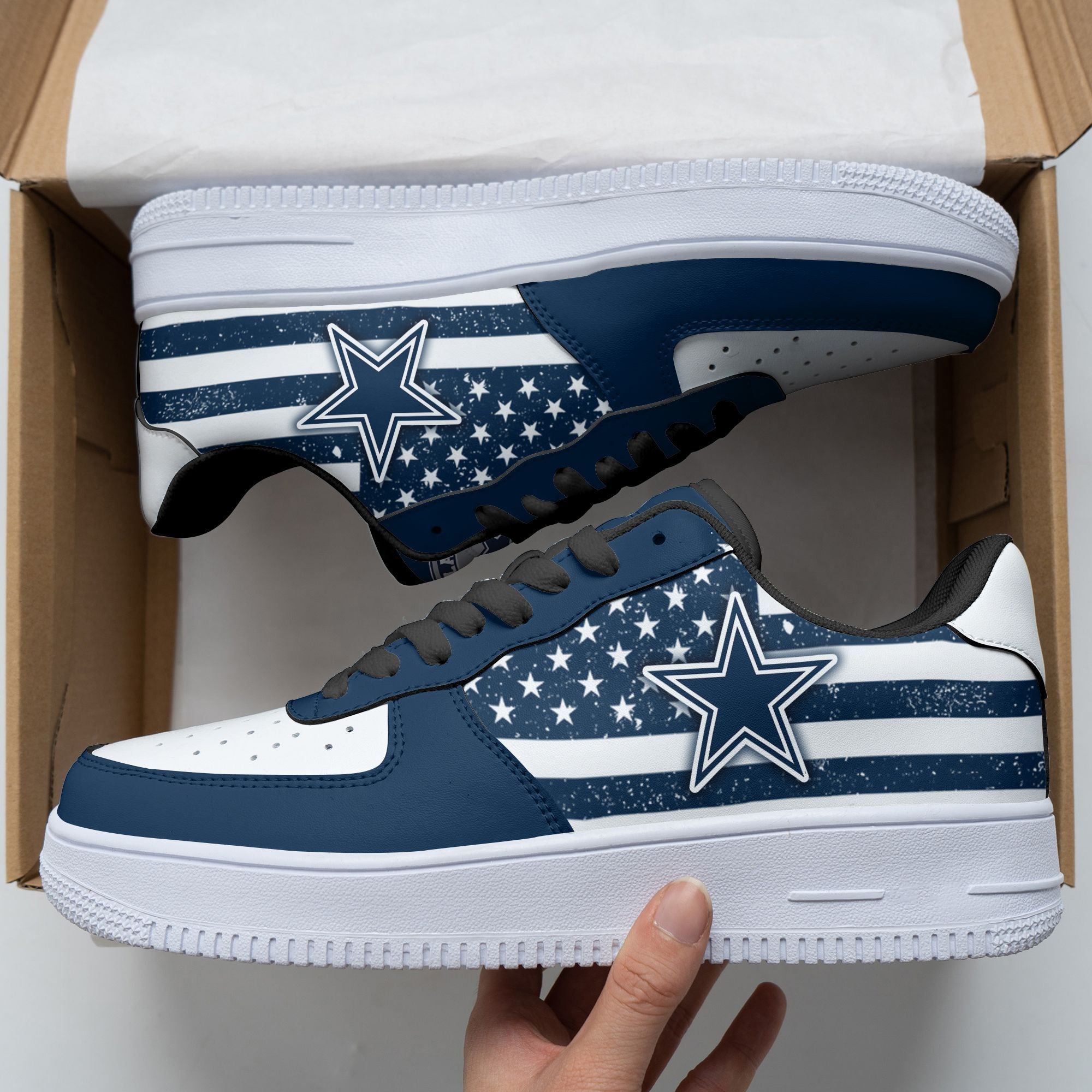 Ideafootwear Dallas Cowboys NFL Air Low-Top Sneakers Shoes For Men And Women
