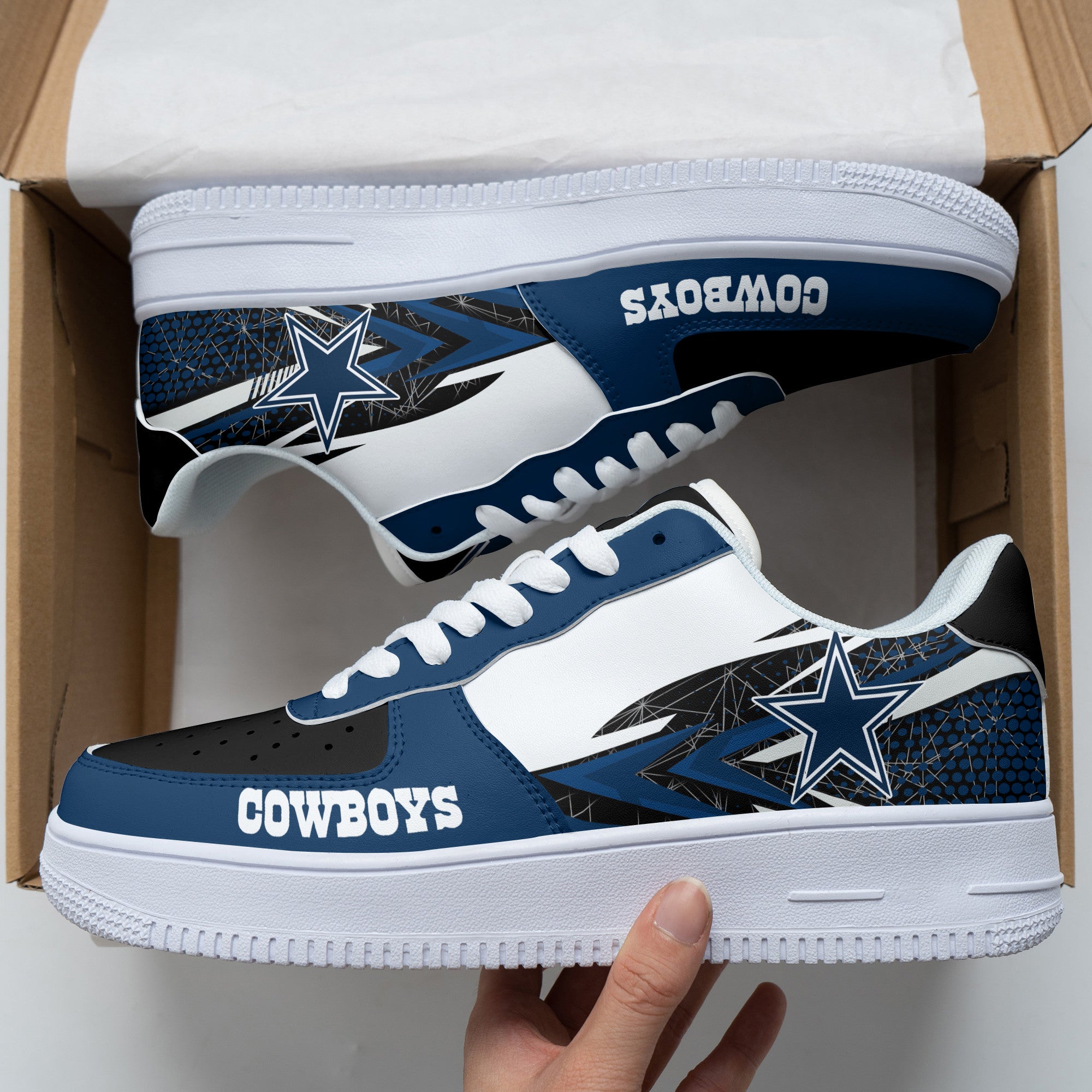 Ideafootwear Dallas Cowboys NFL Air Low-Top Sneakers Shoes For Men And Women