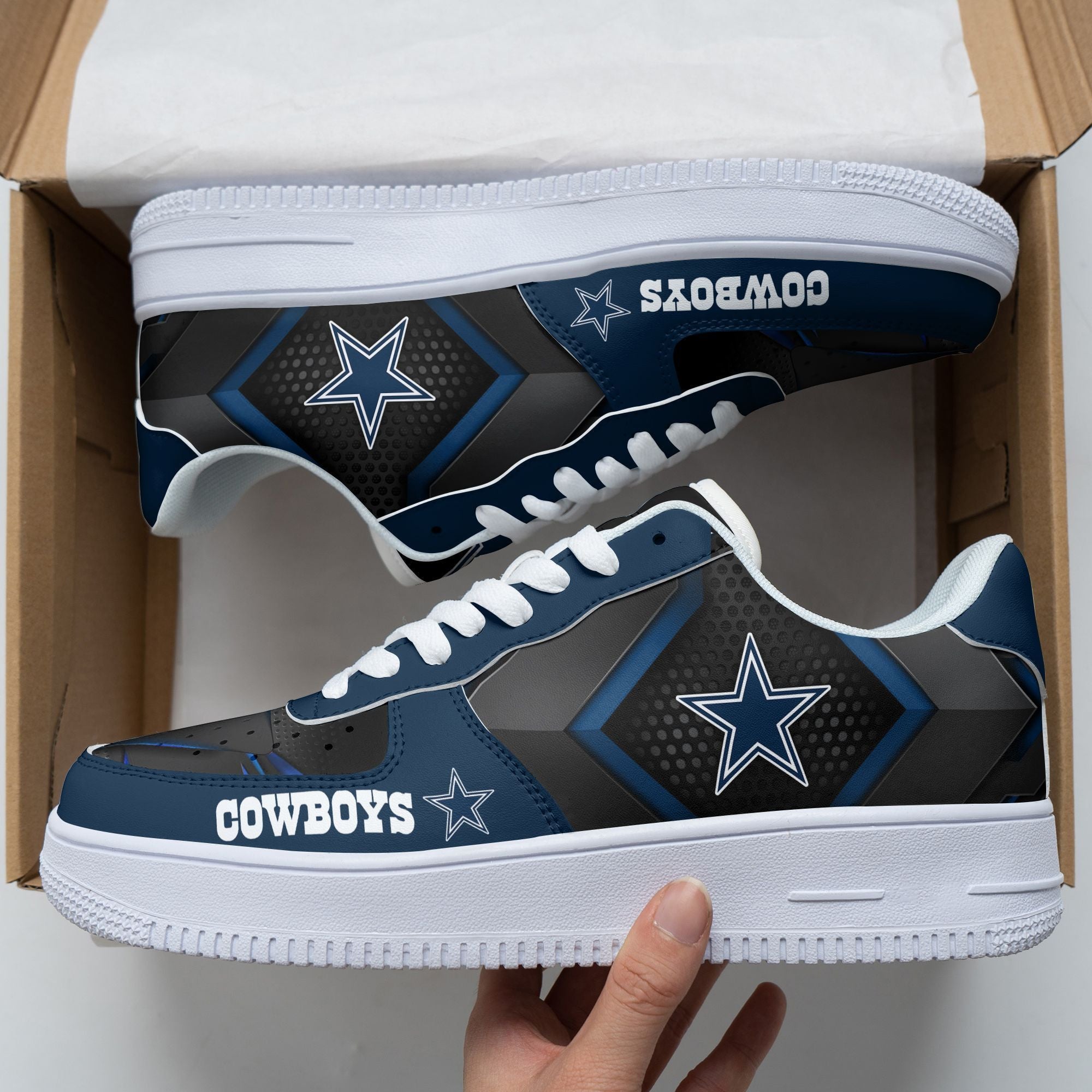 Ideafootwear Dallas Cowboys NFL Air Low-Top Sneakers Shoes For Men And Women