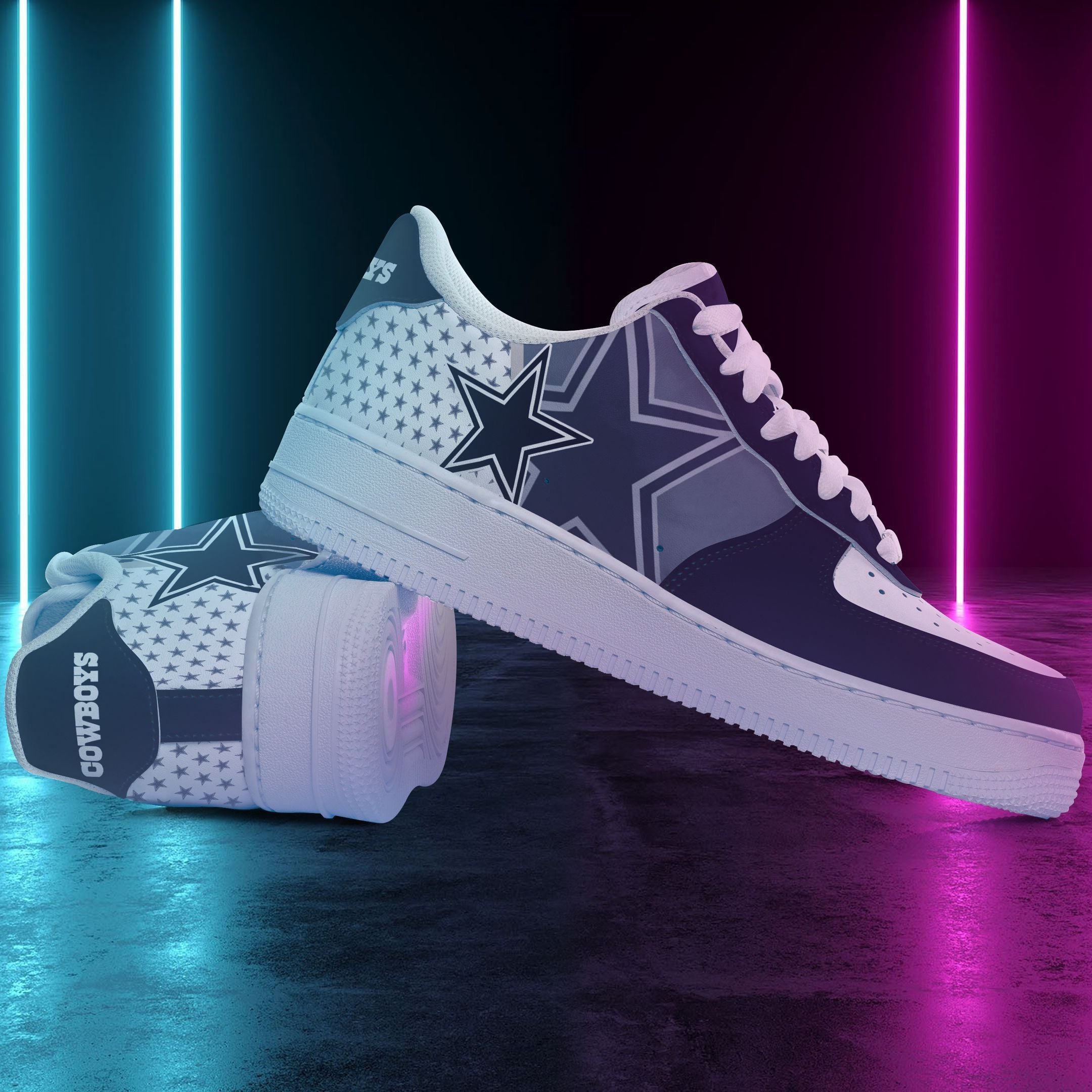 Ideafootwear Dallas Cowboys NFL Air Low-Top Sneakers Shoes For Men And Women