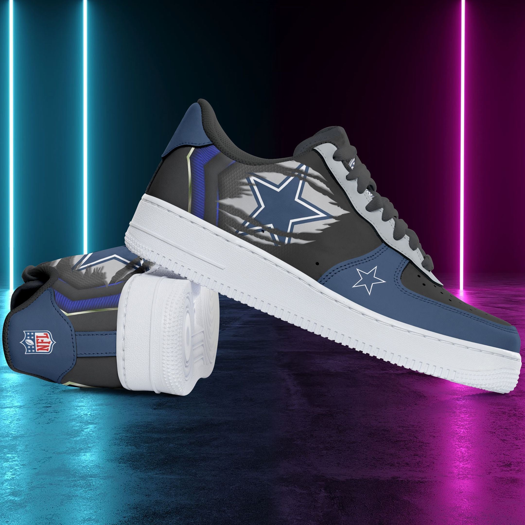 Ideafootwear Dallas Cowboys NFL Air Low-Top Sneakers Shoes For Men And Women