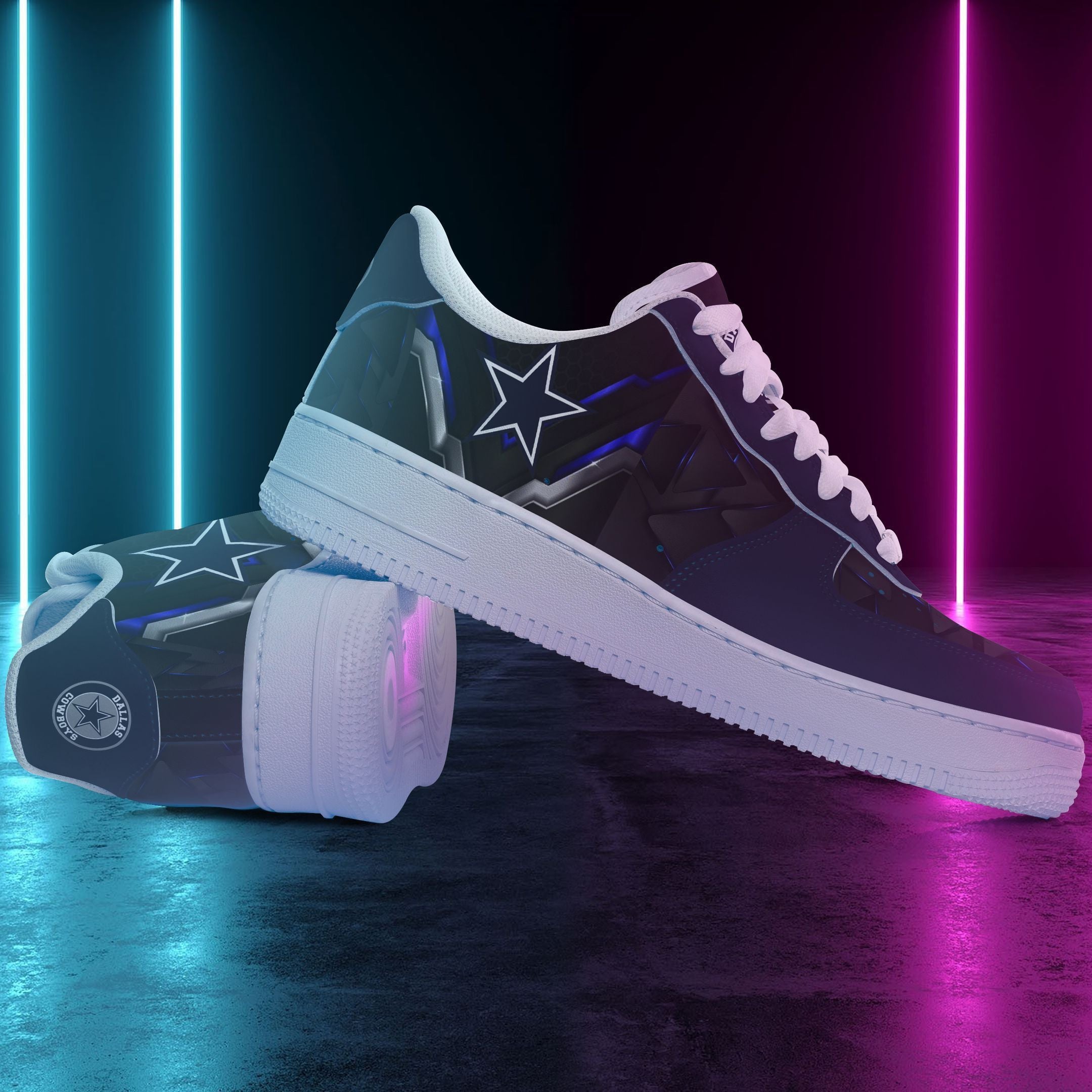 Ideafootwear Dallas Cowboys NFL Air Low-Top Sneakers Shoes For Men And Women
