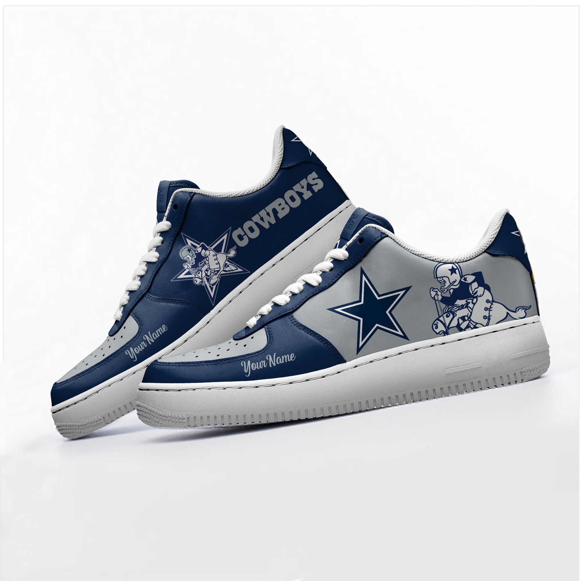 Ideafootwear Dallas Cowboys NFL Air Low-Top Sneakers Shoes For Men And Women