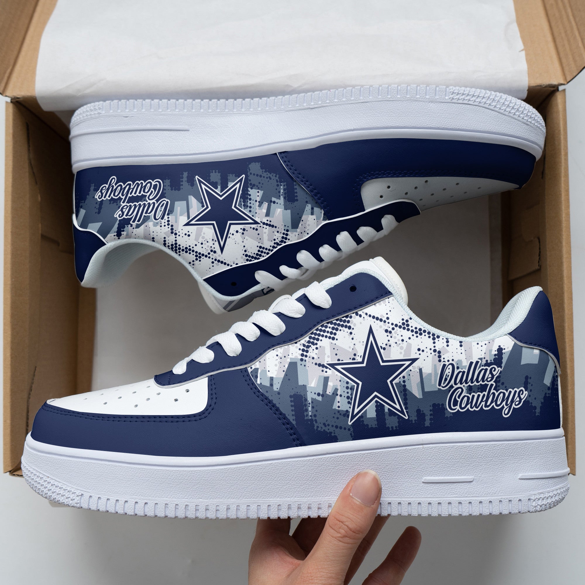 Ideafootwear Dallas Cowboys NFL Air Low-Top Sneakers Shoes For Men And Women