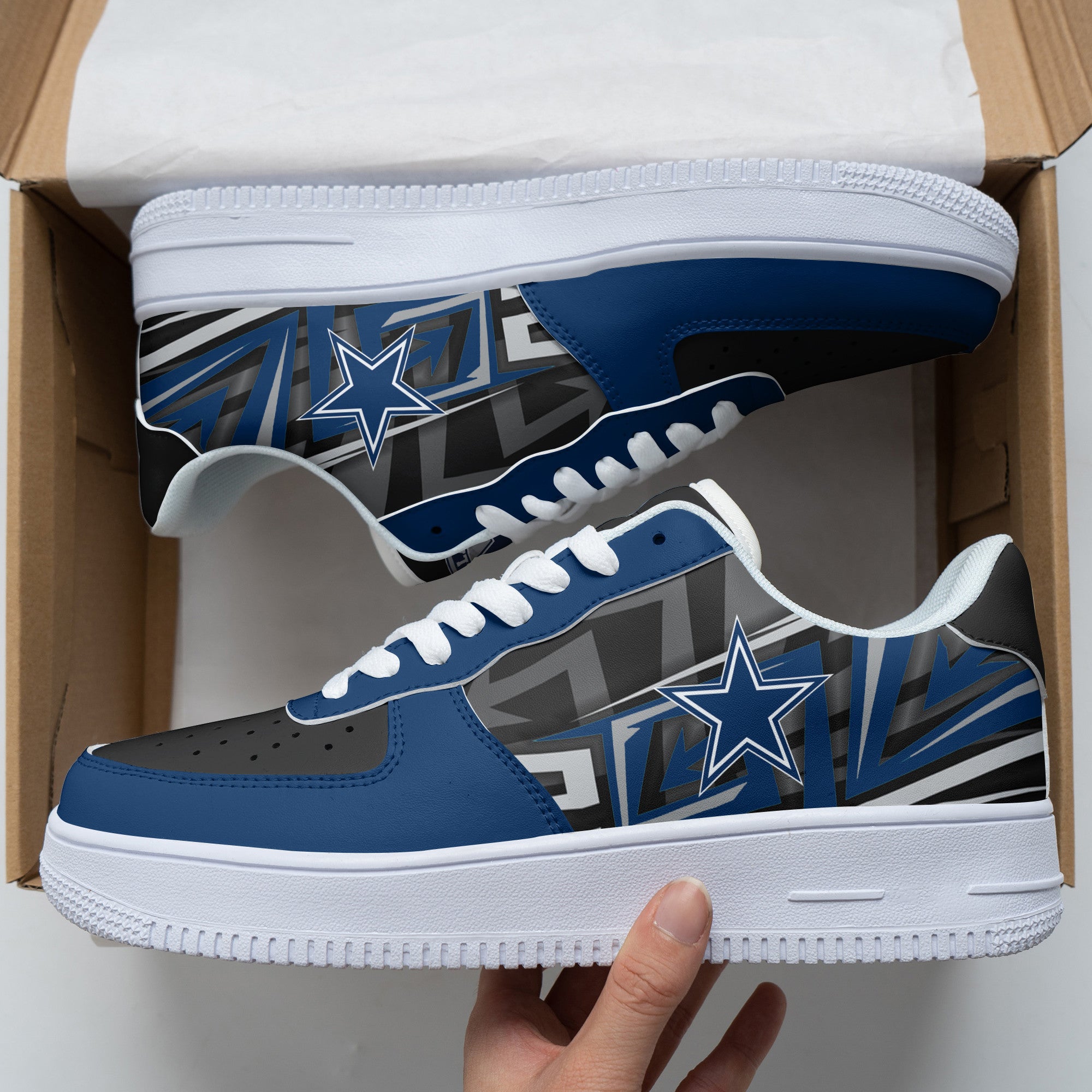 Ideafootwear Dallas Cowboys NFL Air Low-Top Sneakers Shoes For Men And Women