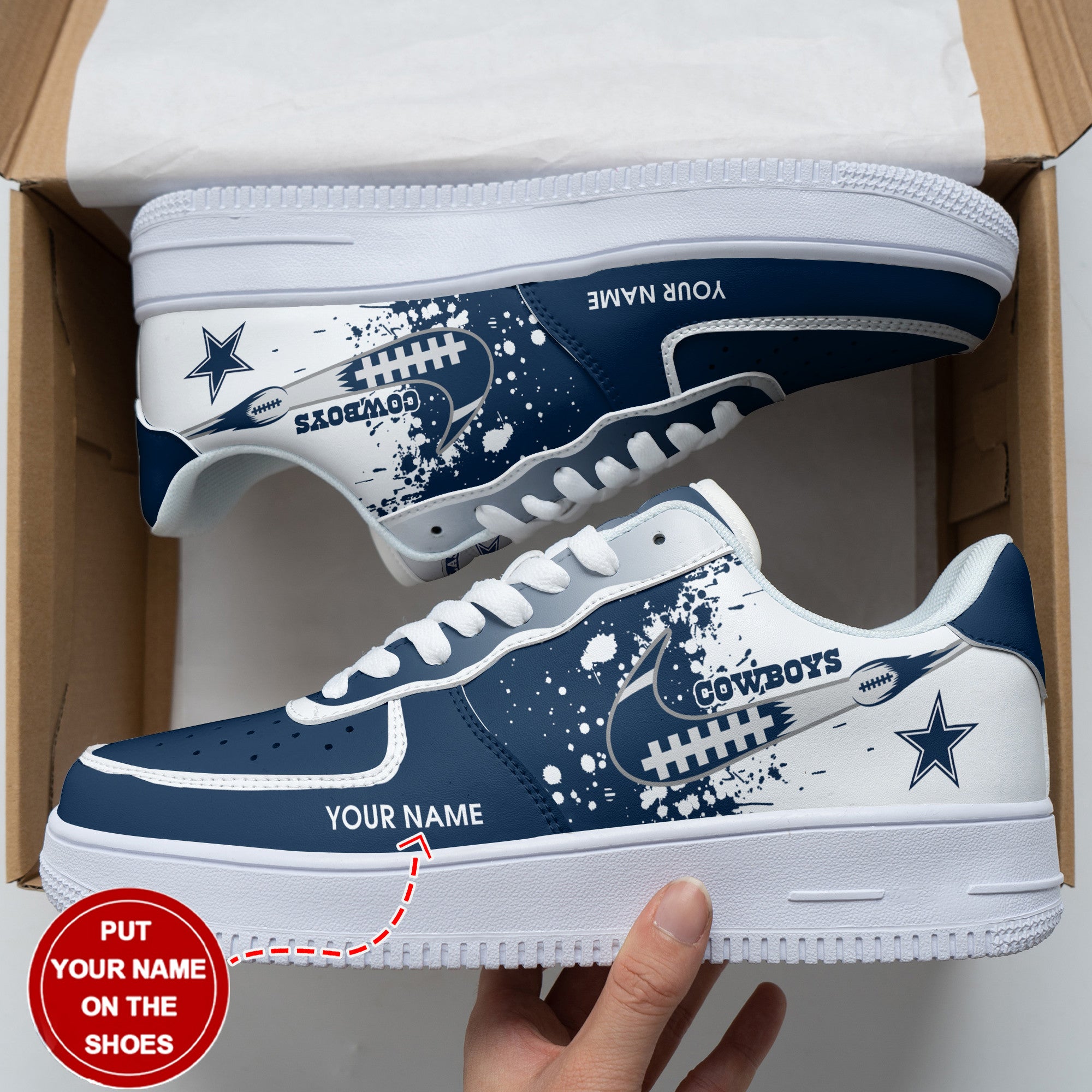 Ideafootwear Dallas Cowboys NFL Air Low-Top Sneakers Shoes For Men And Women