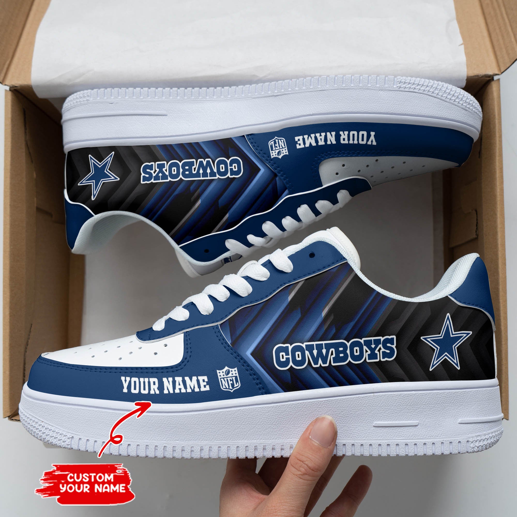 Ideafootwear Dallas Cowboys NFL Air Low-Top Sneakers Shoes For Men And Women